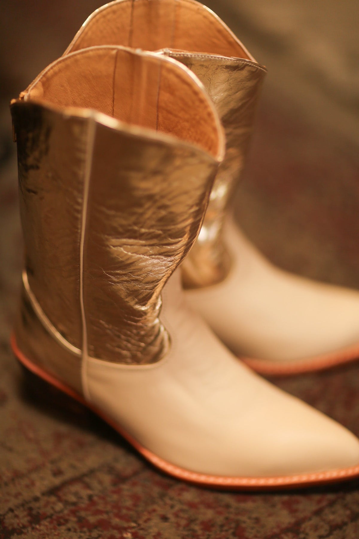GOLD CREAM WESTERN COWBOY BOOTS WINEA - MOMO STUDIO BERLIN - Berlin Concept Store - sustainable & ethical fashion