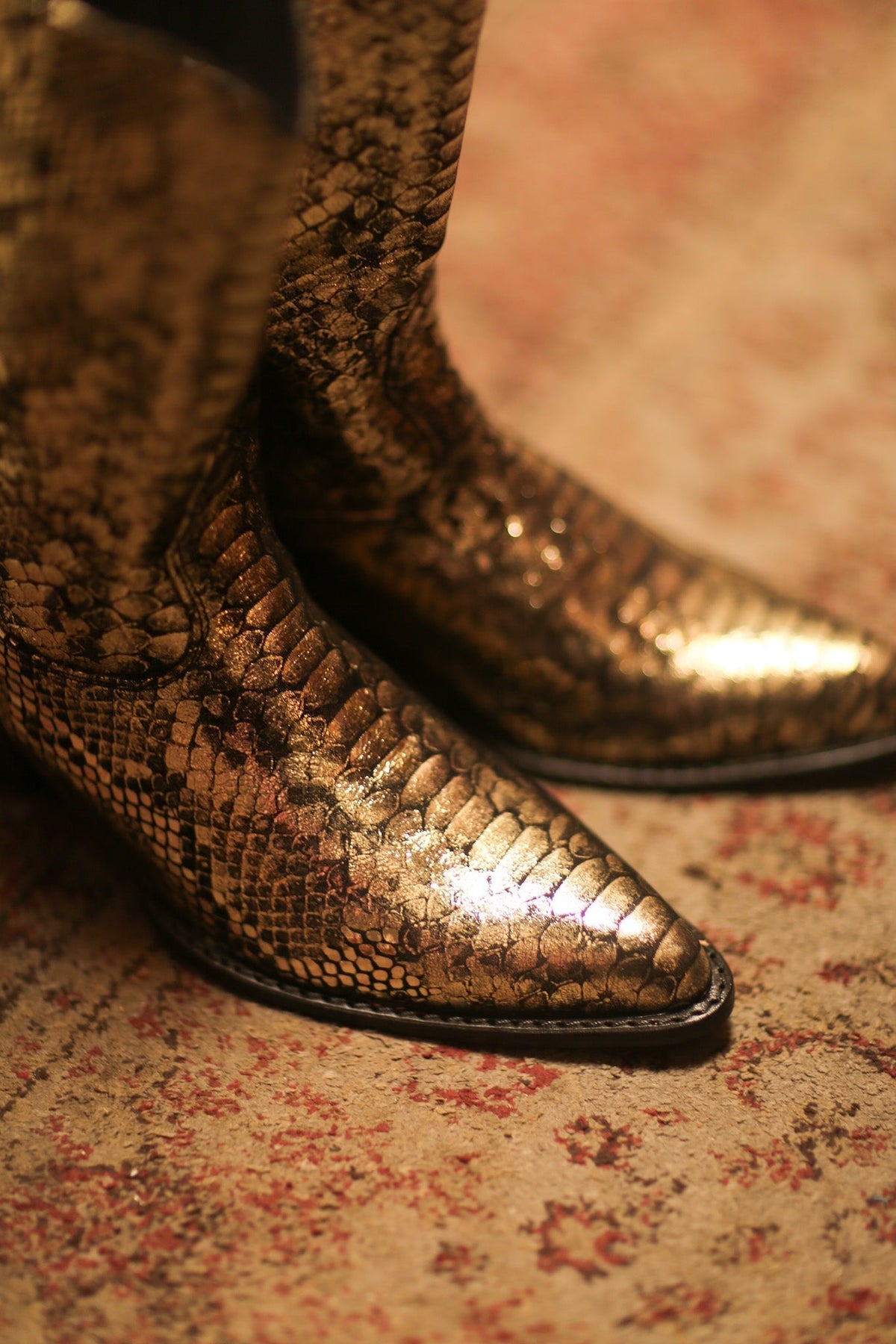 GOLD SNAKE PRINT LEATHER WESTERN COWBOY BOOTS LAROCCO - MOMO STUDIO BERLIN - Berlin Concept Store - sustainable & ethical fashion