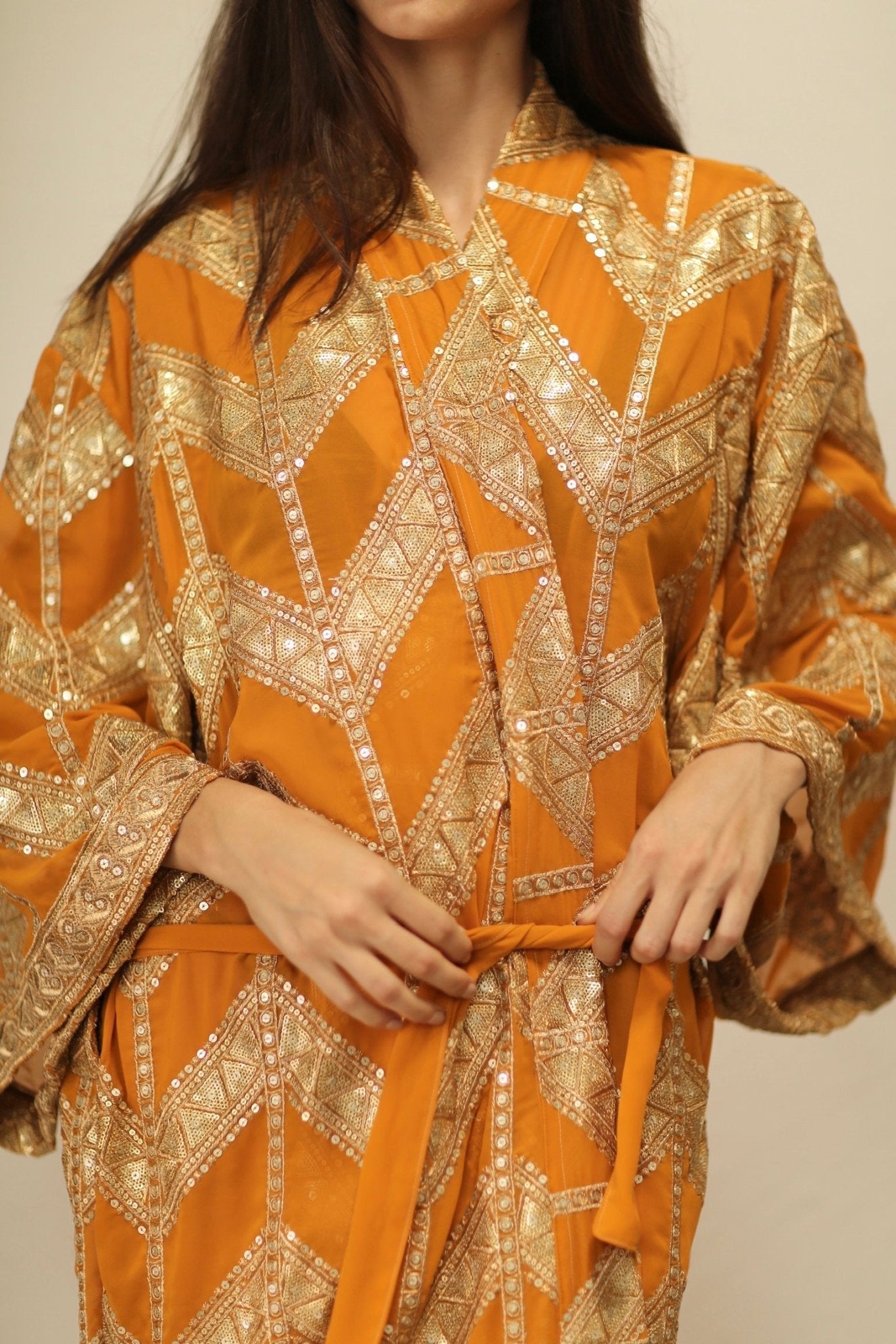 GOLDEN EMBROIDERED SILK KIMONO - MOMO STUDIO BERLIN - Berlin Concept Store - sustainable & ethical fashion