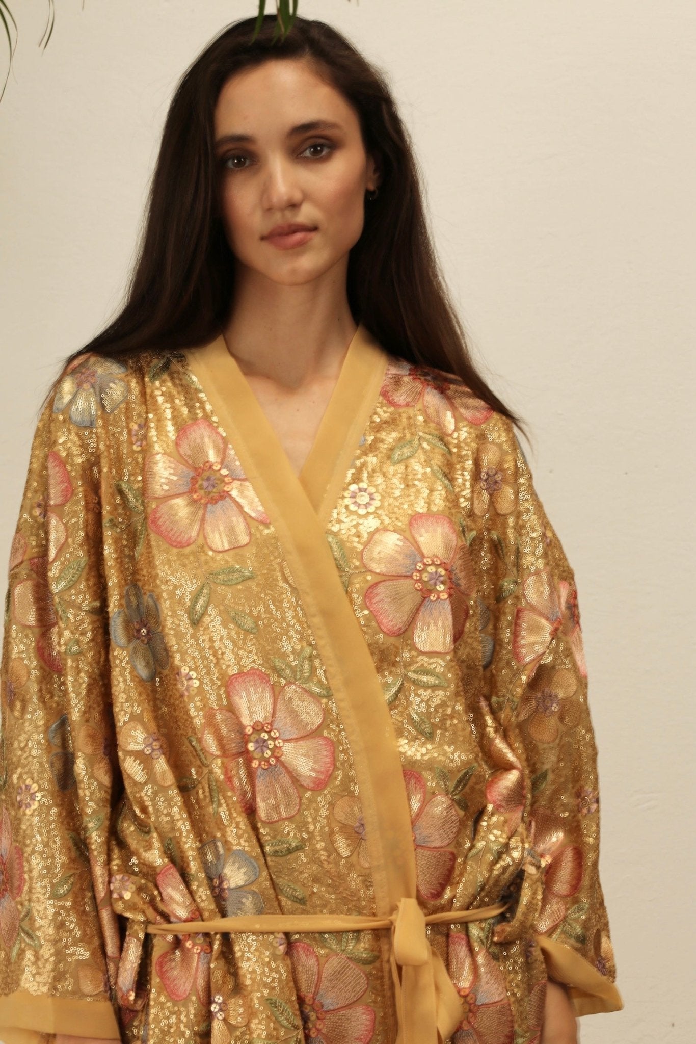 GOLDEN FLOWER CHIFFON SILK KIMONO - MOMO STUDIO BERLIN - Berlin Concept Store - sustainable & ethical fashion