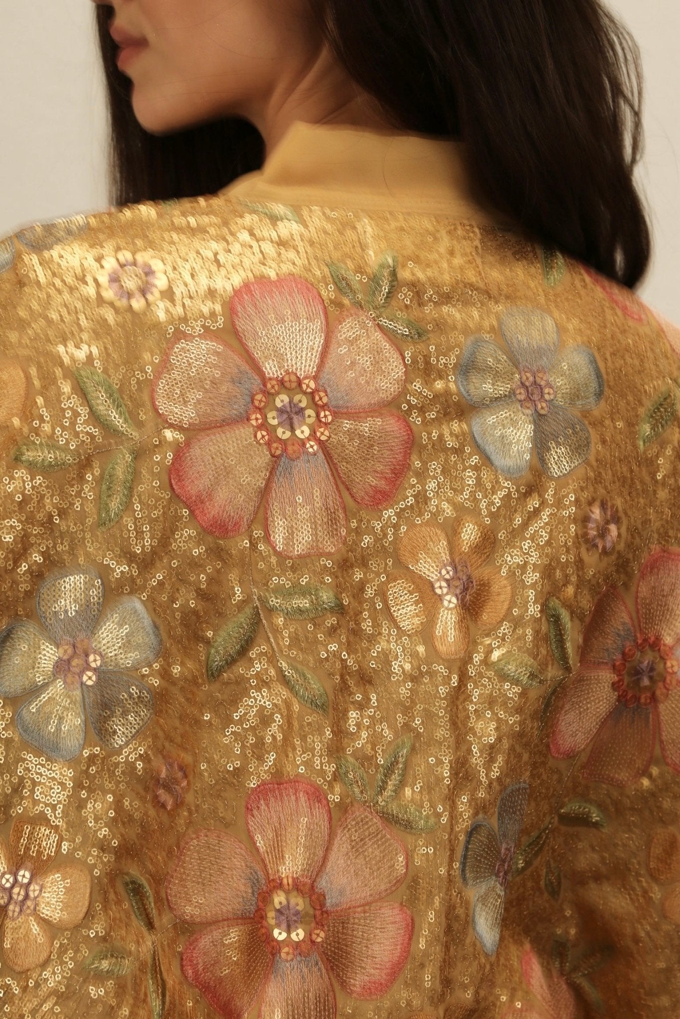 GOLDEN FLOWER CHIFFON SILK KIMONO - MOMO STUDIO BERLIN - Berlin Concept Store - sustainable & ethical fashion