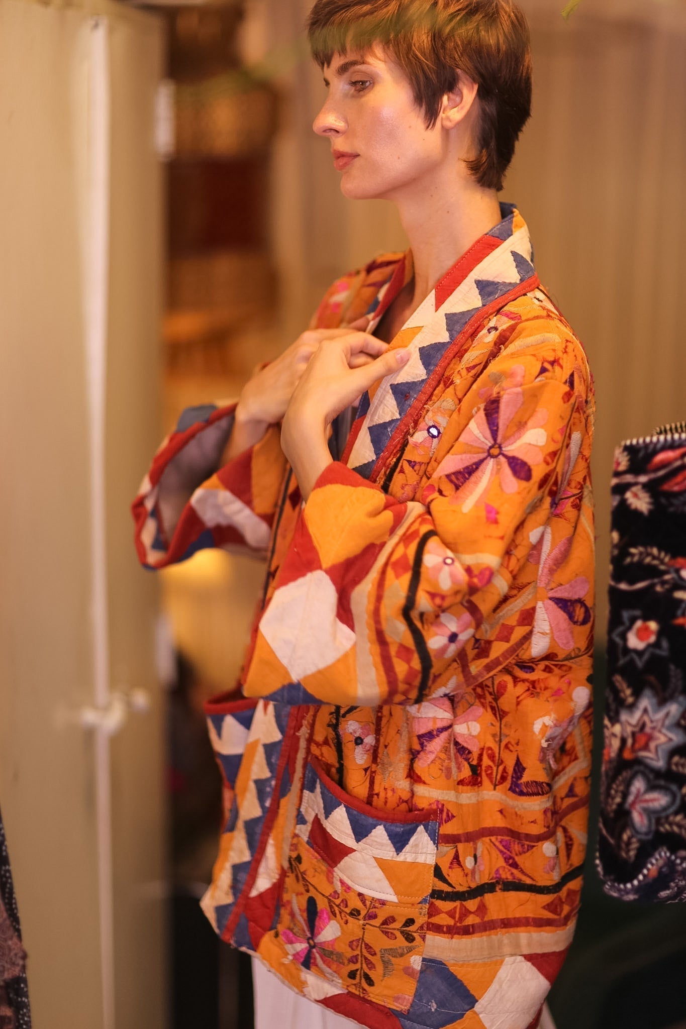 HALF KIMONO EMBROIDRED JACKET LORISA - MOMO STUDIO BERLIN - Berlin Concept Store - sustainable & ethical fashion