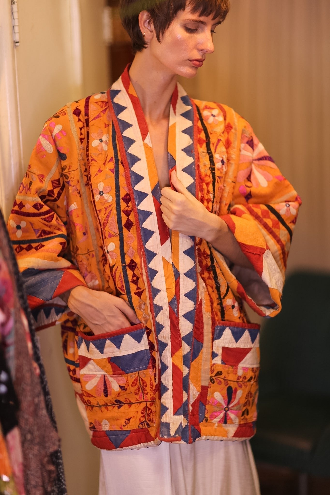 HALF KIMONO EMBROIDRED JACKET LORISA - MOMO STUDIO BERLIN - Berlin Concept Store - sustainable & ethical fashion