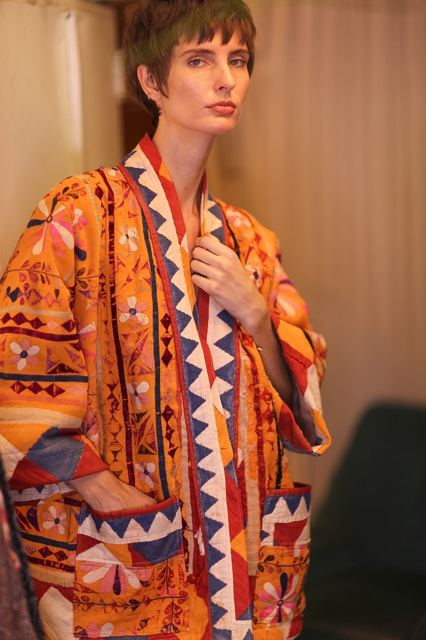 HALF KIMONO EMBROIDRED JACKET LORISA - MOMO STUDIO BERLIN - Berlin Concept Store - sustainable & ethical fashion