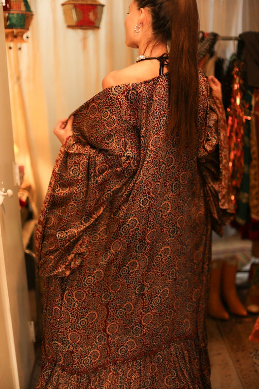 HAND BLOCK SILK XL KIMONO BINA - MOMO STUDIO BERLIN - Berlin Concept Store - sustainable & ethical fashion