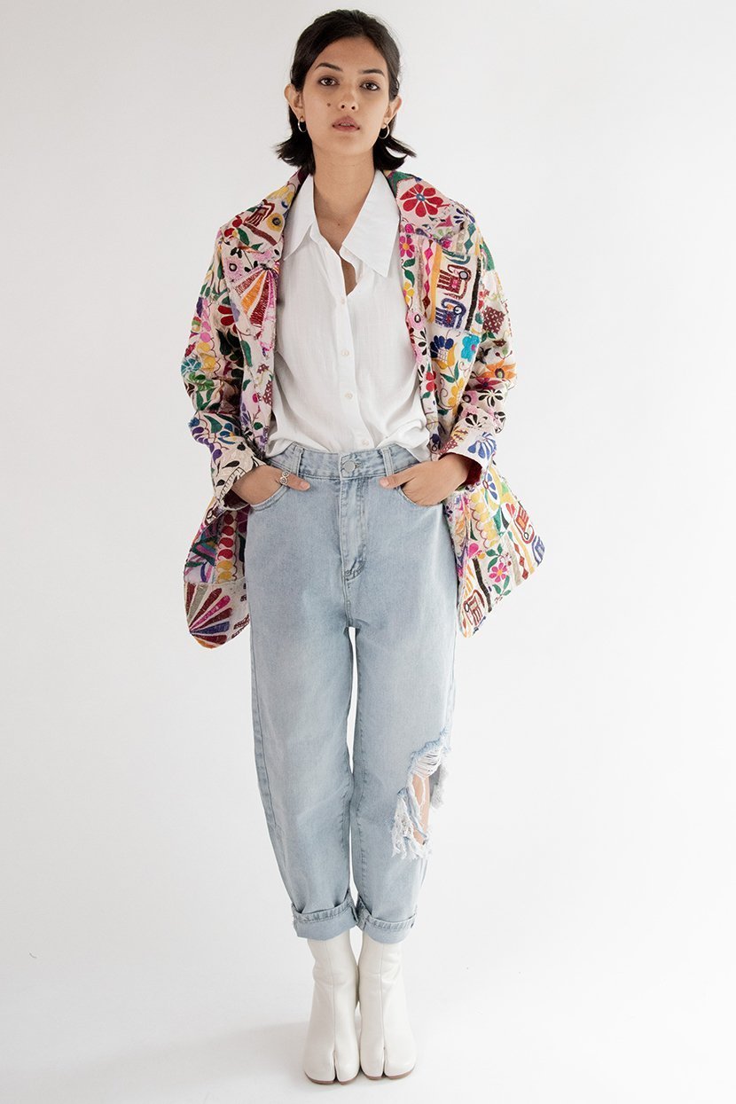 Hand Embroidered Patchwork Jacket Frida - MOMO STUDIO BERLIN - Berlin Concept Store - sustainable & ethical fashion