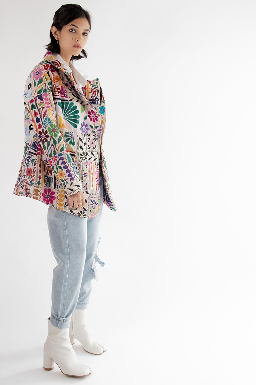 Hand Embroidered Patchwork Jacket Frida - MOMO STUDIO BERLIN - Berlin Concept Store - sustainable & ethical fashion