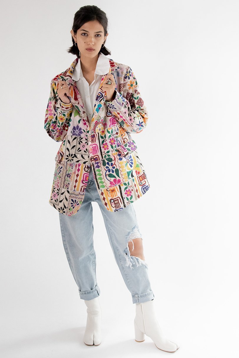 Hand Embroidered Patchwork Jacket Frida - MOMO STUDIO BERLIN - Berlin Concept Store - sustainable & ethical fashion