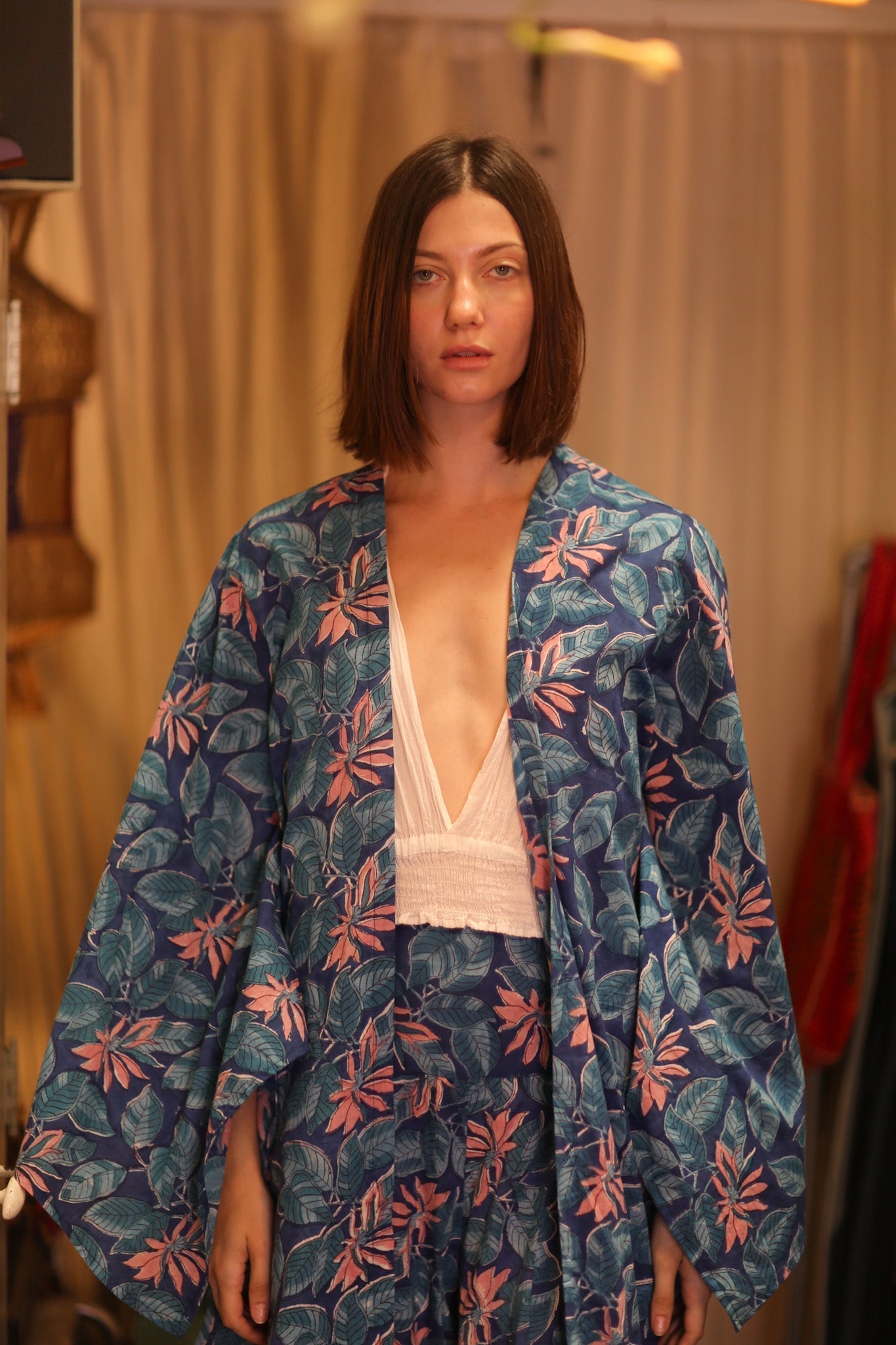 HANDBLOCKED COTTON WINGS KIMONO PINA FORPAN - MOMO STUDIO BERLIN - Berlin Concept Store - sustainable & ethical fashion
