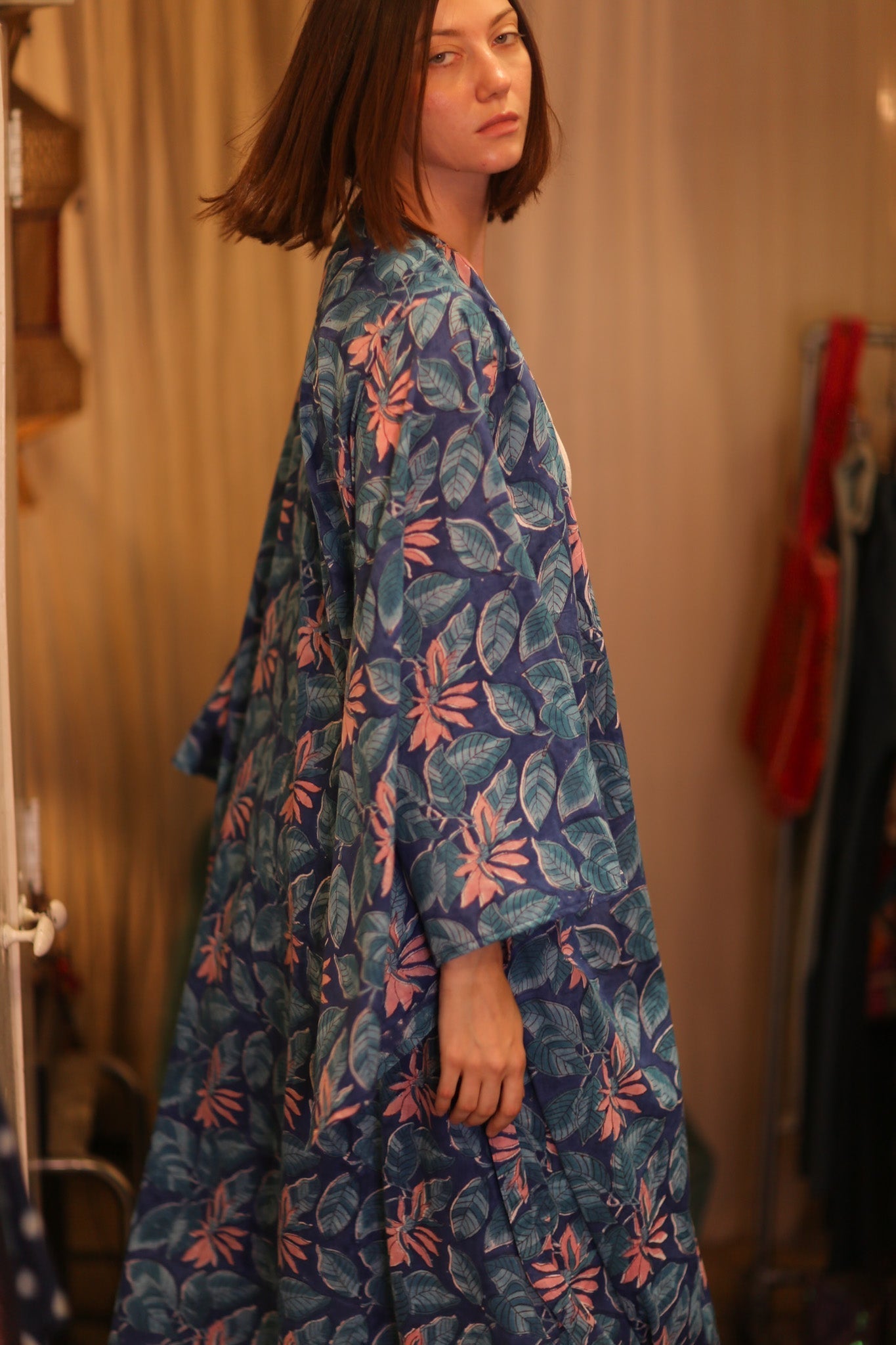 HANDBLOCKED COTTON WINGS KIMONO PINA FORPAN - MOMO STUDIO BERLIN - Berlin Concept Store - sustainable & ethical fashion