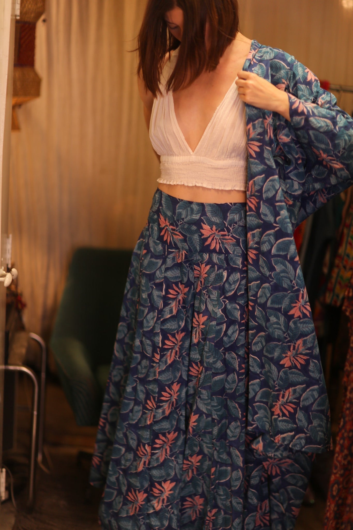 HANDBLOCKED COTTON WINGS KIMONO PINA FORPAN - MOMO STUDIO BERLIN - Berlin Concept Store - sustainable & ethical fashion