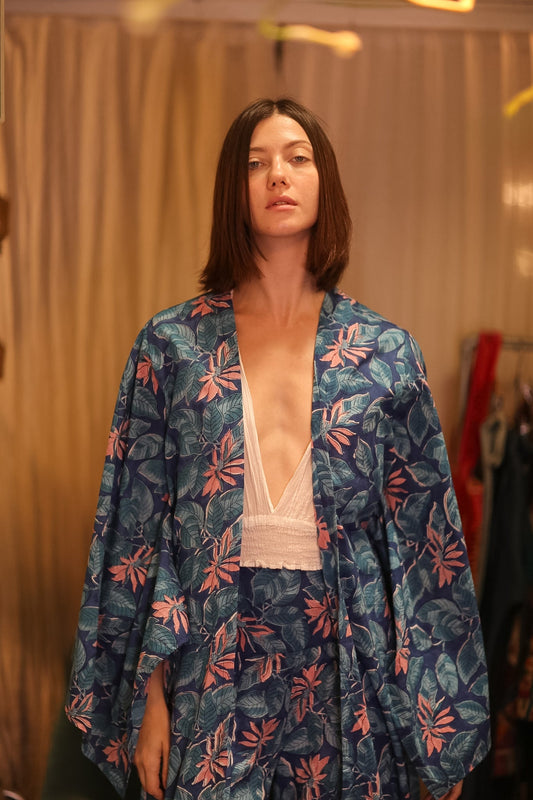 HANDBLOCKED COTTON WINGS KIMONO PINA FORPAN - MOMO STUDIO BERLIN - Berlin Concept Store - sustainable & ethical fashion