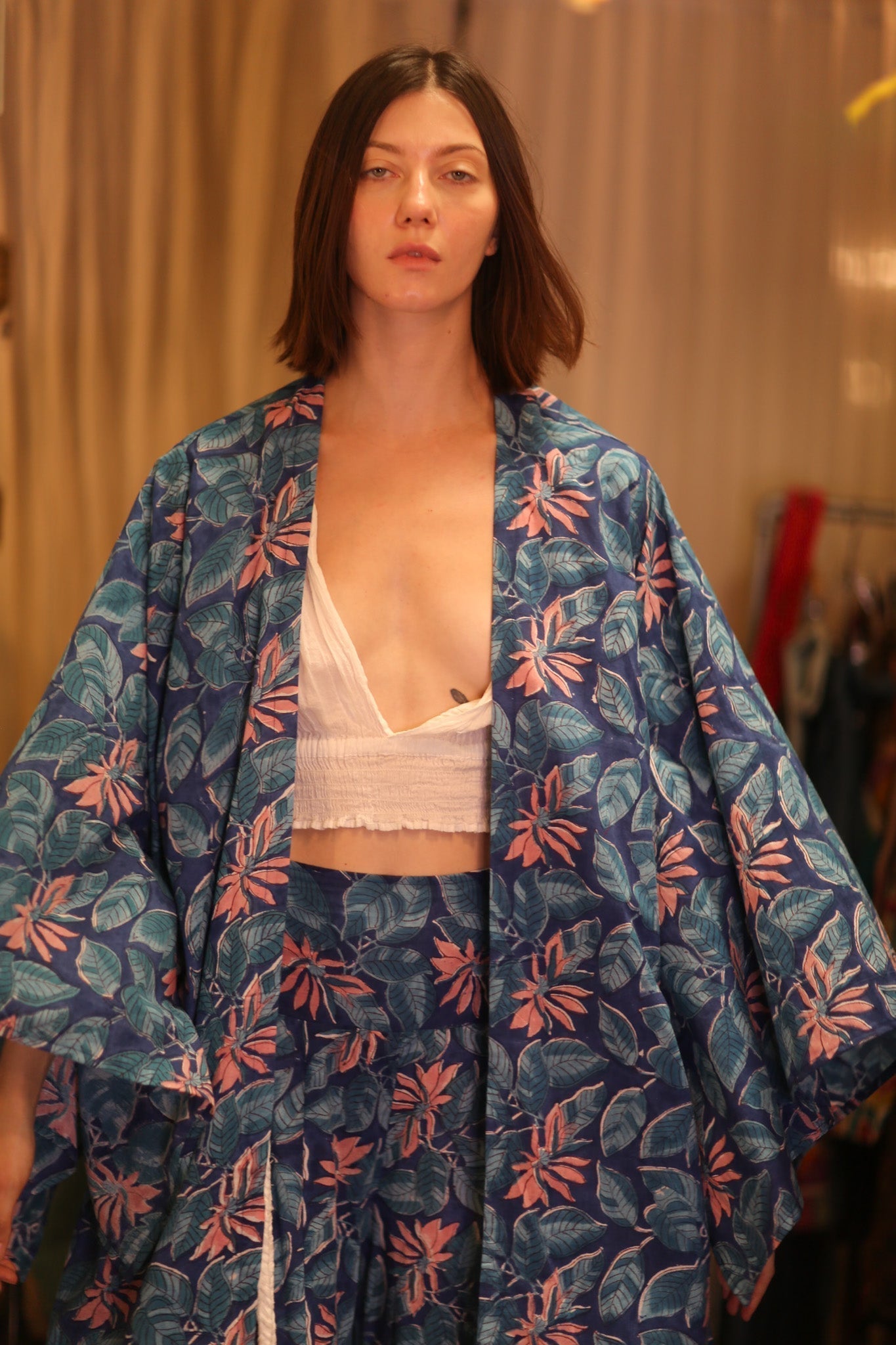 HANDBLOCKED COTTON WINGS KIMONO PINA FORPAN - MOMO STUDIO BERLIN - Berlin Concept Store - sustainable & ethical fashion