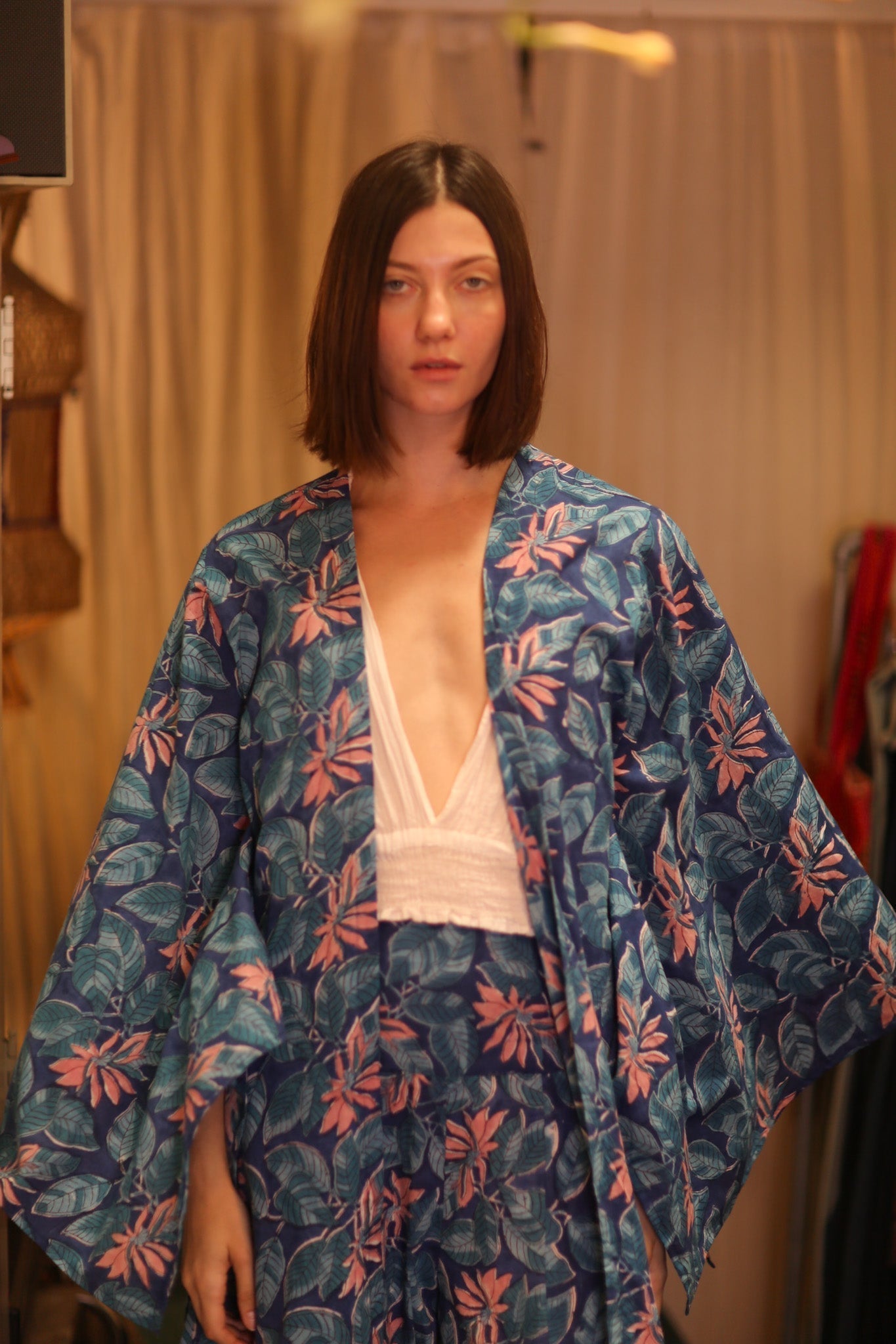 HANDBLOCKED COTTON WINGS KIMONO PINA FORPAN - MOMO STUDIO BERLIN - Berlin Concept Store - sustainable & ethical fashion