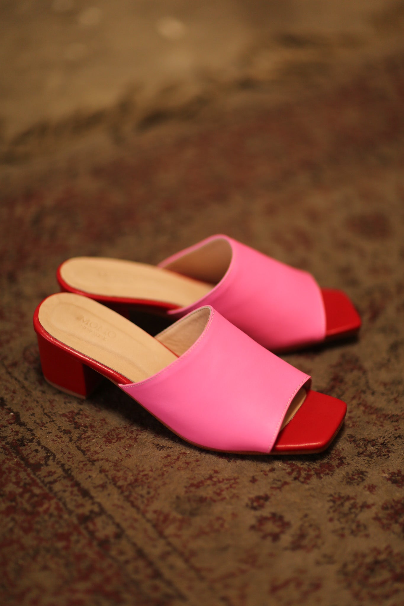 HANDCRAFTED LEATHER MULES LORIN PINK RED - MOMO STUDIO BERLIN - Berlin Concept Store - sustainable & ethical fashion