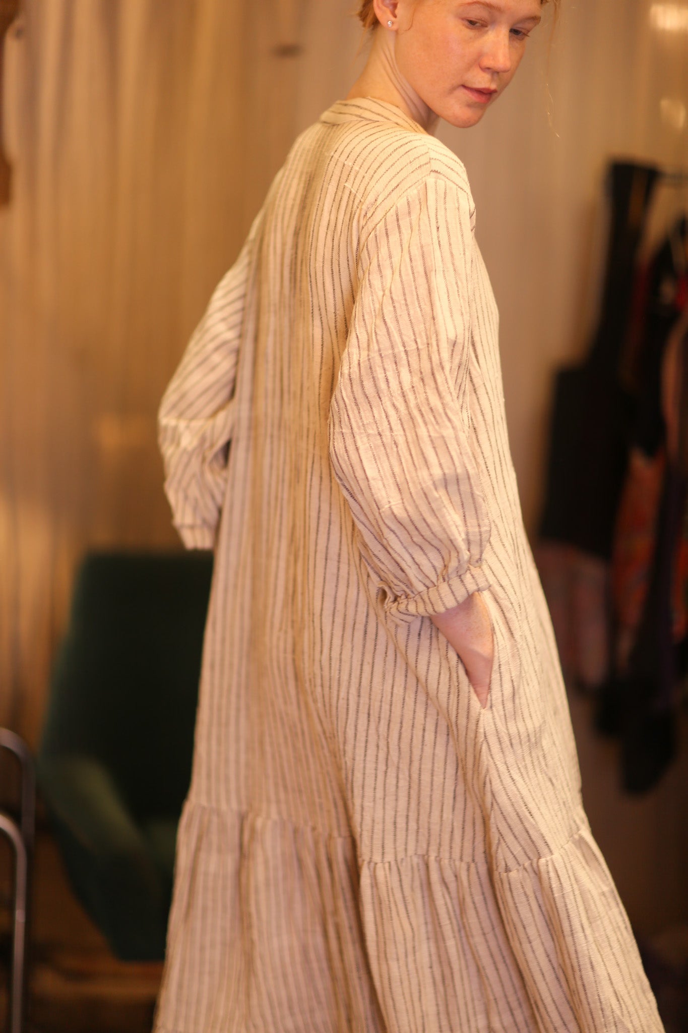 HANDWOVEN COTTON DRESS SUSIE ASHA - BANGKOK TAILOR CLOTHING STORE - HANDMADE CLOTHING