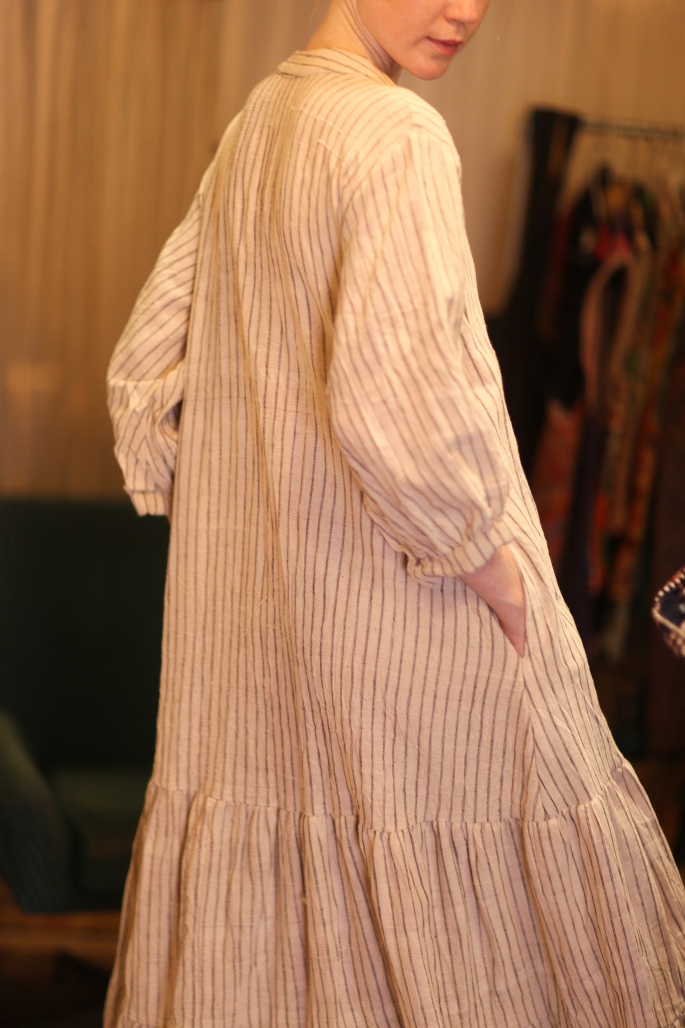 HANDWOVEN COTTON DRESS SUSIE ASHA - BANGKOK TAILOR CLOTHING STORE - HANDMADE CLOTHING