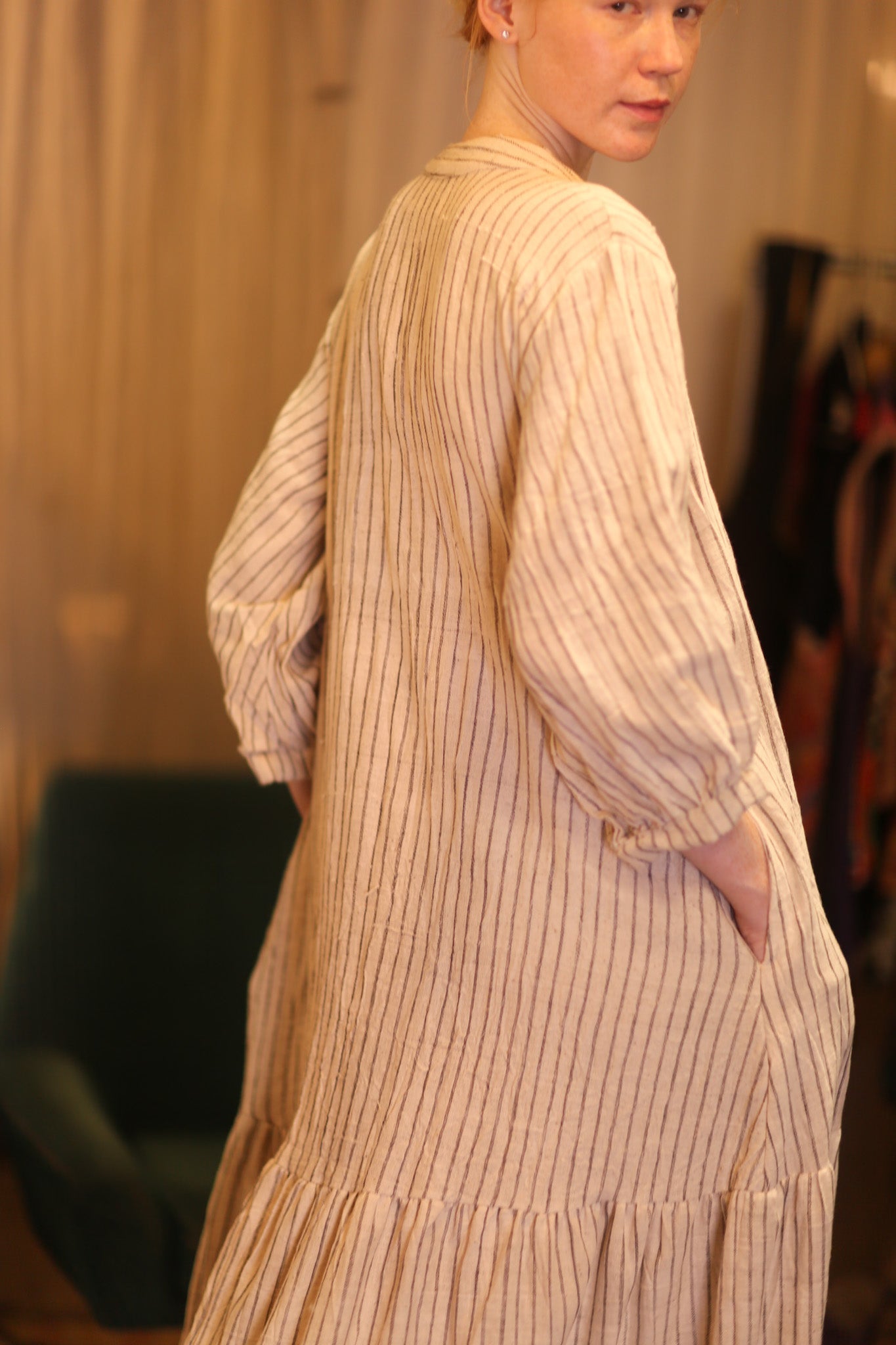 HANDWOVEN COTTON DRESS SUSIE ASHA - BANGKOK TAILOR CLOTHING STORE - HANDMADE CLOTHING