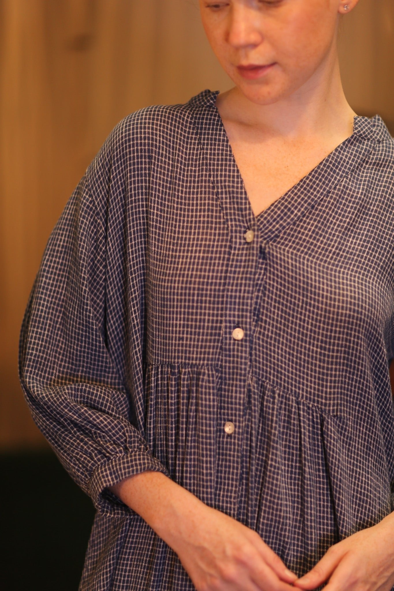 HANDWOVEN COTTON DRESS SUSIE VELINA - BANGKOK TAILOR CLOTHING STORE - HANDMADE CLOTHING