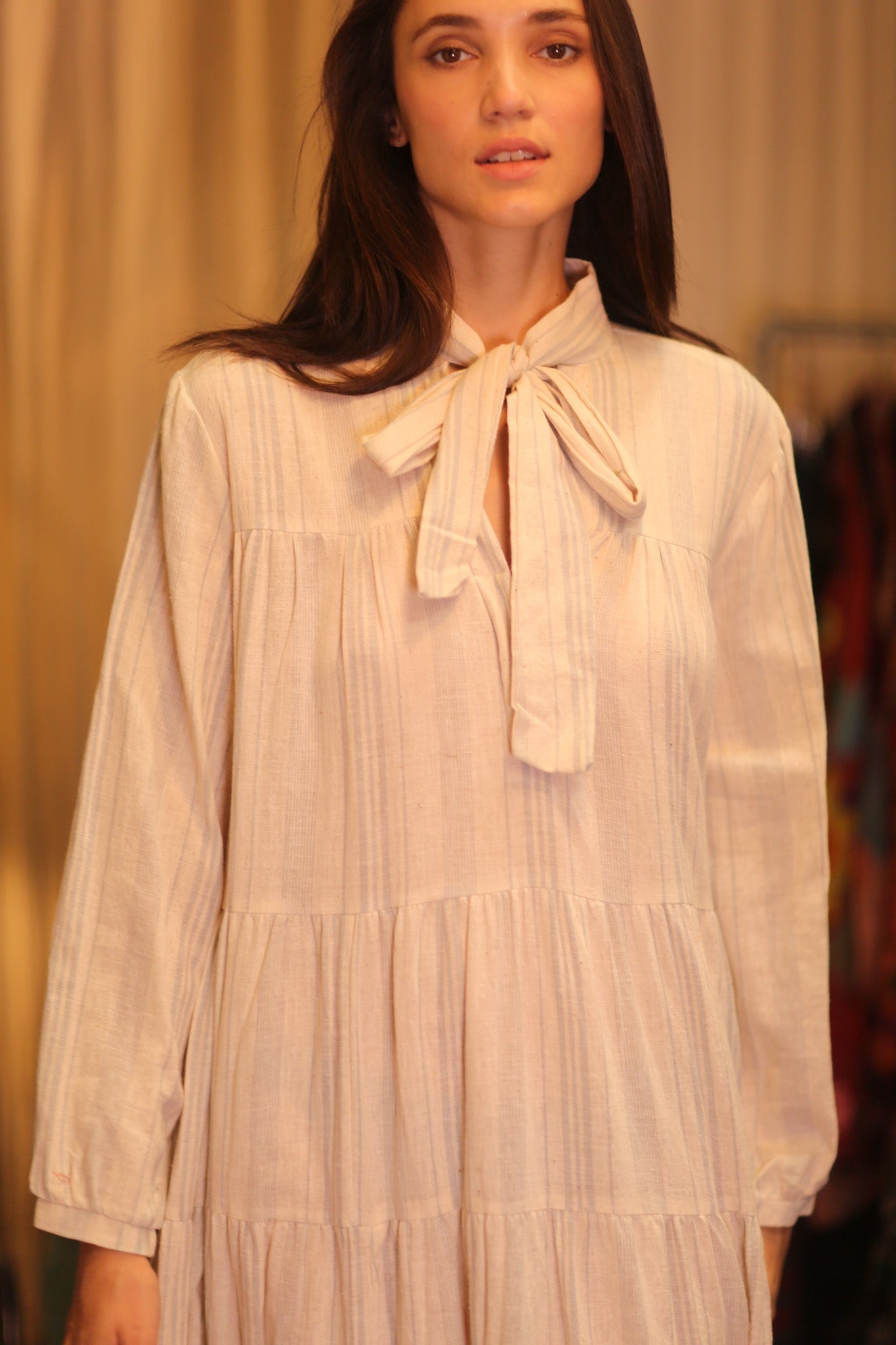 HANDWOVEN MAXI COTTON BUTTONED DRESS LOA CARA - MOMO STUDIO BERLIN - Berlin Concept Store - sustainable & ethical fashion