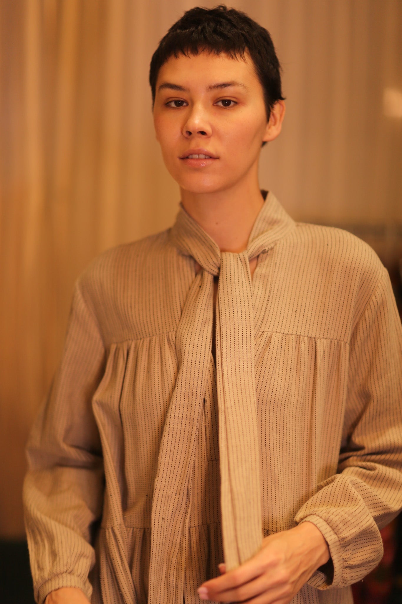 HANDWOVEN MAXI COTTON BUTTONED DRESS LOA ZOEY - MOMO STUDIO BERLIN - Berlin Concept Store - sustainable & ethical fashion