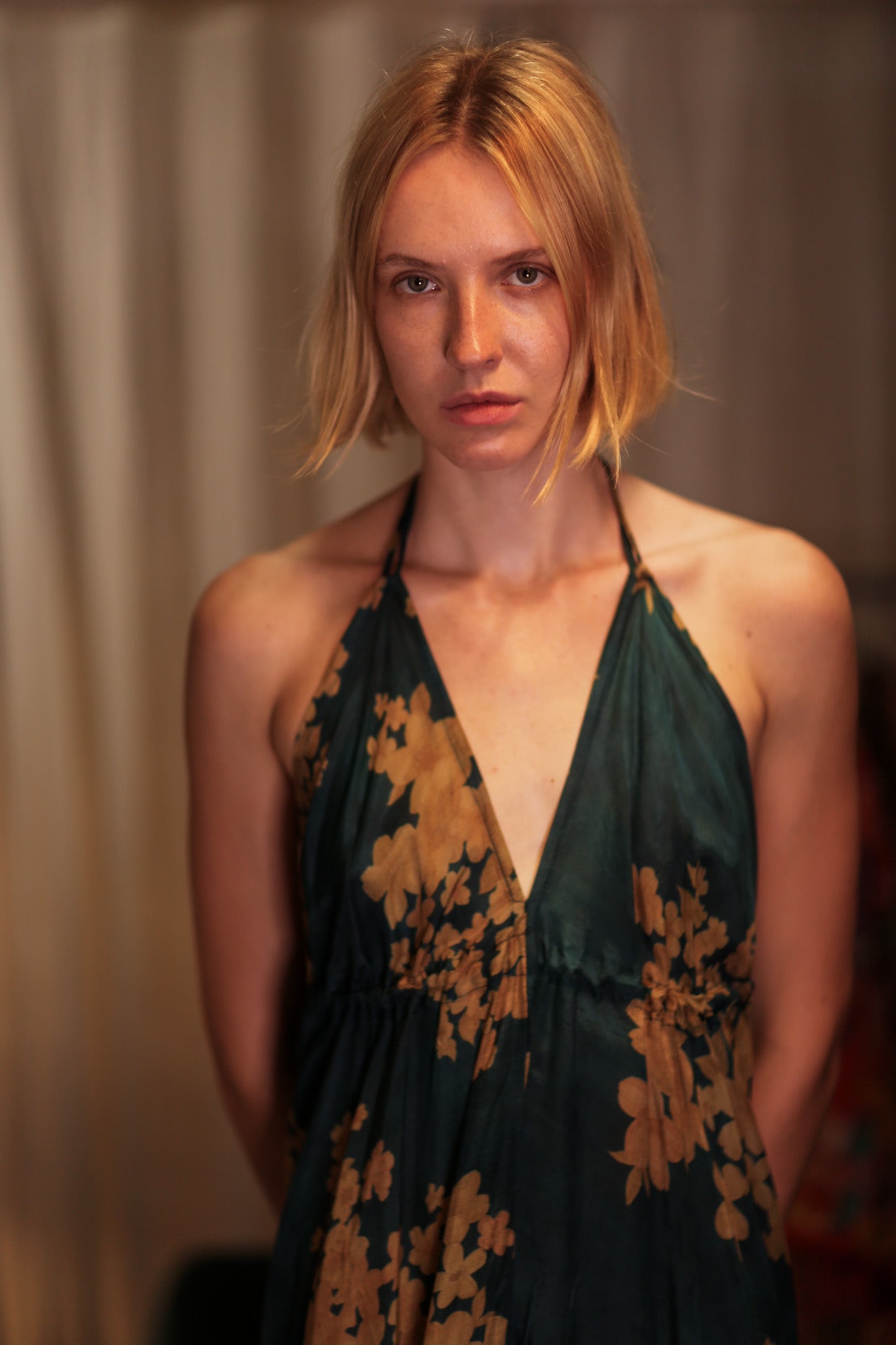 HANNAH SILK DRESS GOLDEN BOUQUET - MOMO STUDIO BERLIN - Berlin Concept Store - sustainable & ethical fashion
