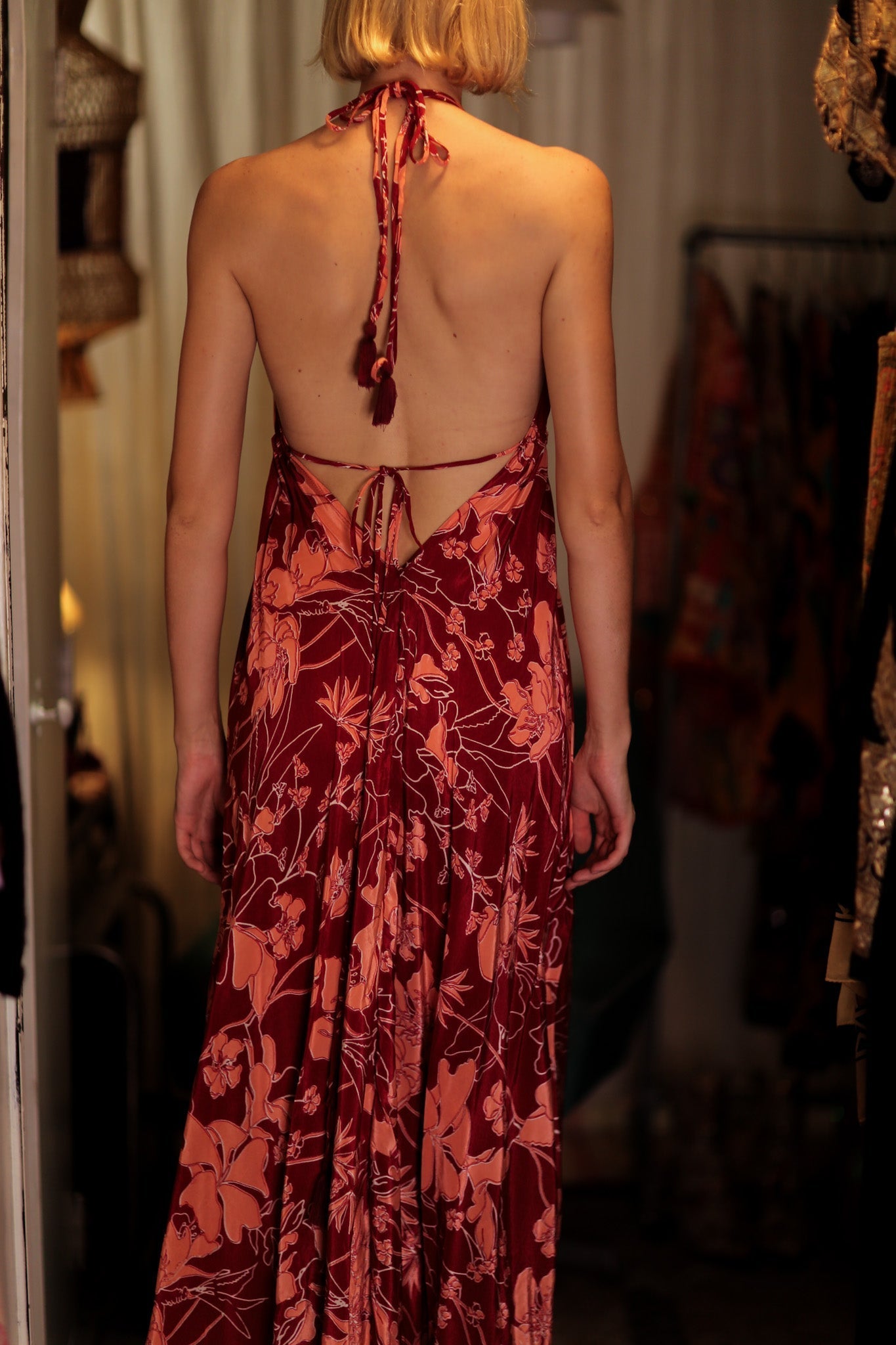 HANNAH SILK DRESS RED FLOWER - MOMO STUDIO BERLIN - Berlin Concept Store - sustainable & ethical fashion