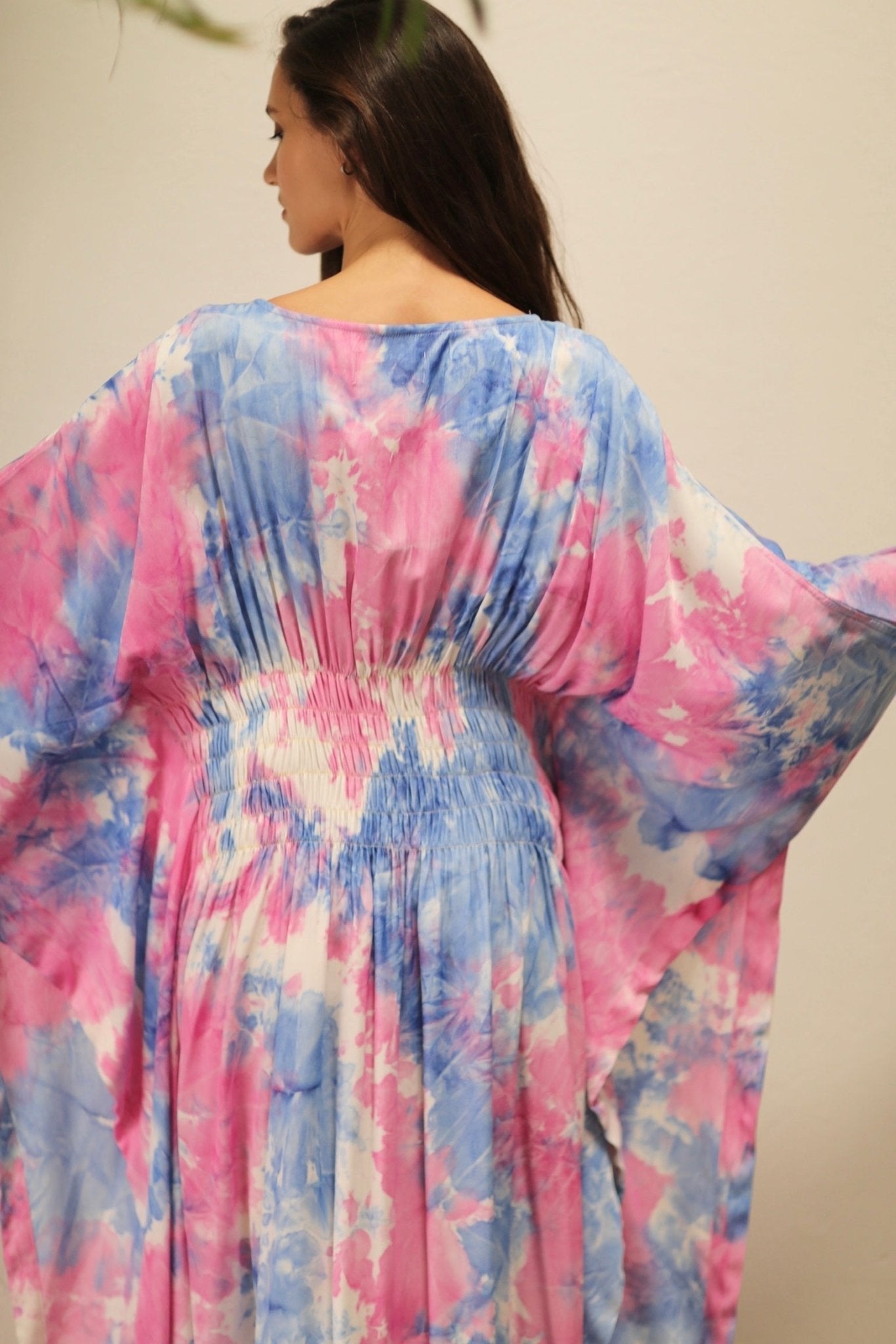 HECATE TWIN BLUE PINK KAFTAN DRESS - MOMO STUDIO BERLIN - Berlin Concept Store - sustainable & ethical fashion