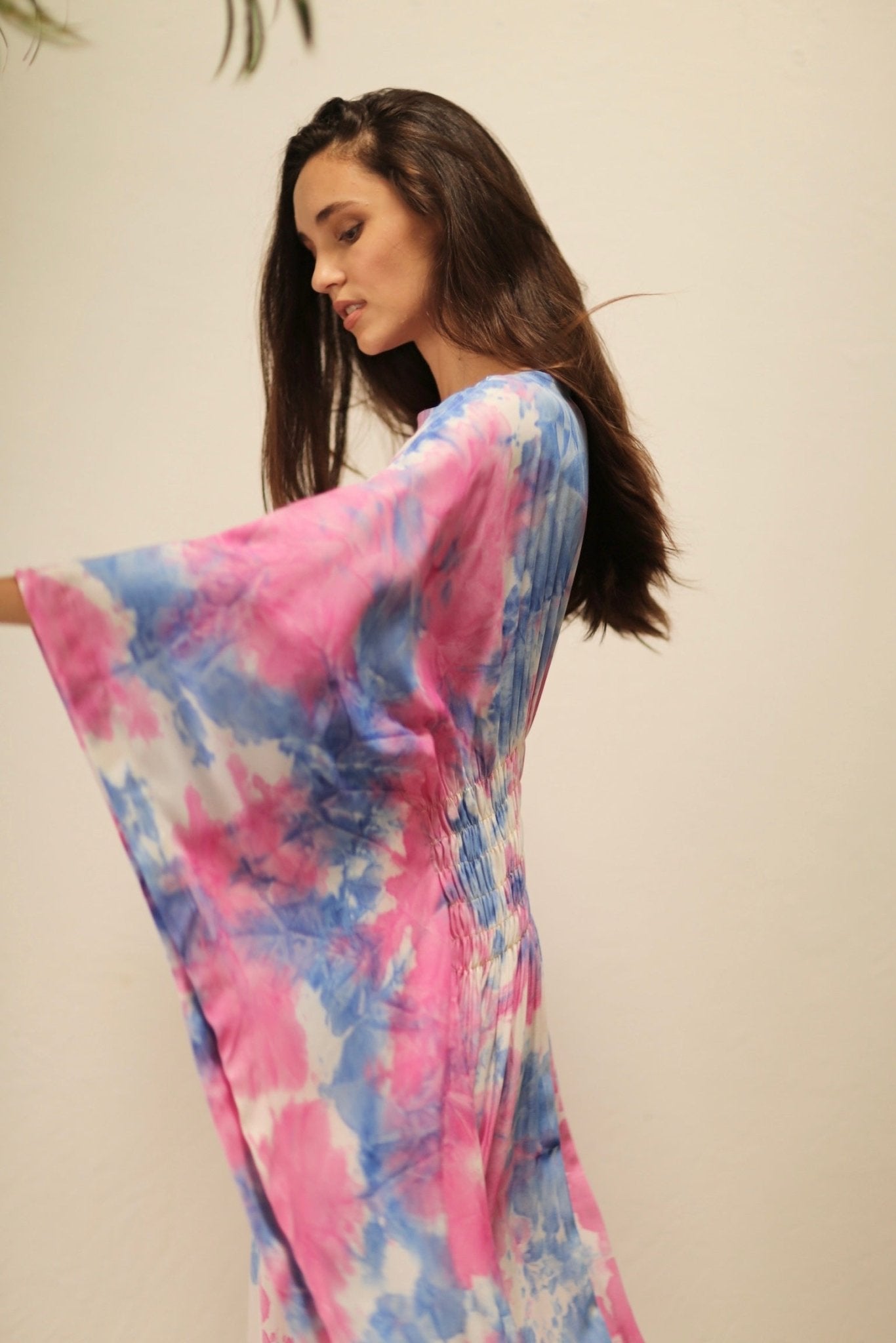 HECATE TWIN BLUE PINK KAFTAN DRESS - MOMO STUDIO BERLIN - Berlin Concept Store - sustainable & ethical fashion