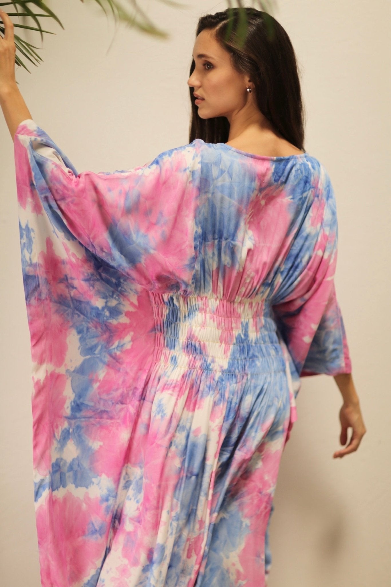 HECATE TWIN BLUE PINK KAFTAN DRESS - MOMO STUDIO BERLIN - Berlin Concept Store - sustainable & ethical fashion