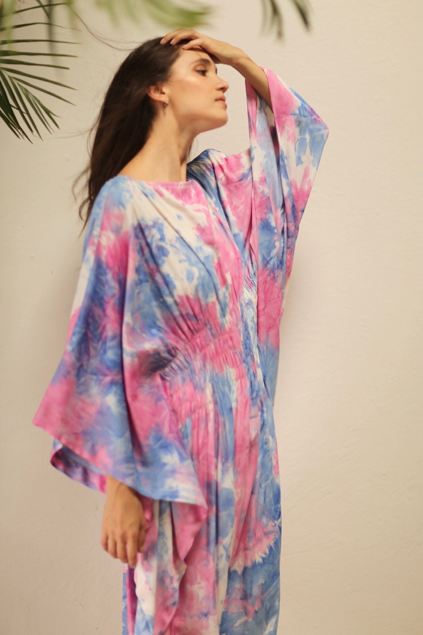 HECATE TWIN BLUE PINK KAFTAN DRESS - MOMO STUDIO BERLIN - Berlin Concept Store - sustainable & ethical fashion