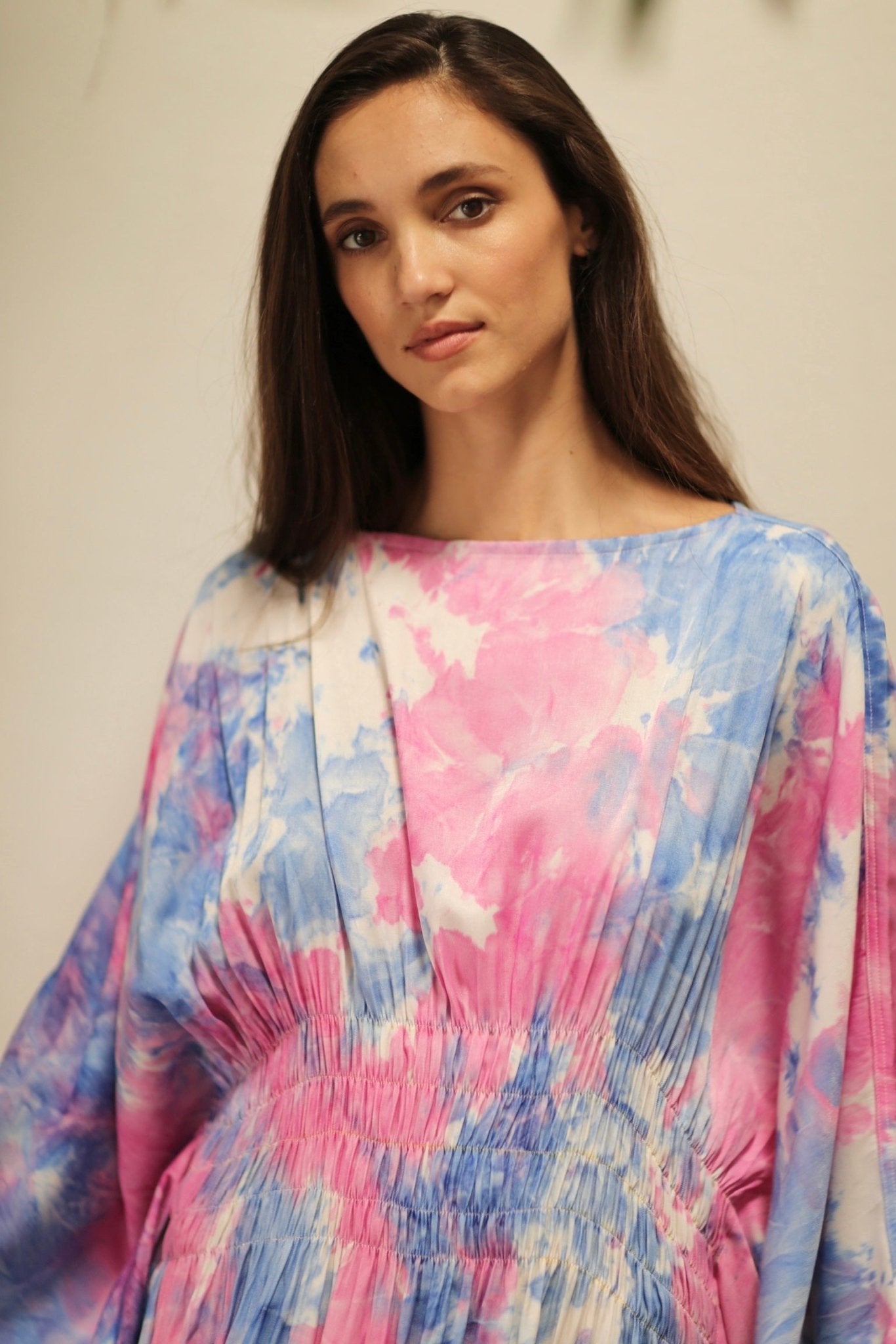 HECATE TWIN BLUE PINK KAFTAN DRESS - MOMO STUDIO BERLIN - Berlin Concept Store - sustainable & ethical fashion