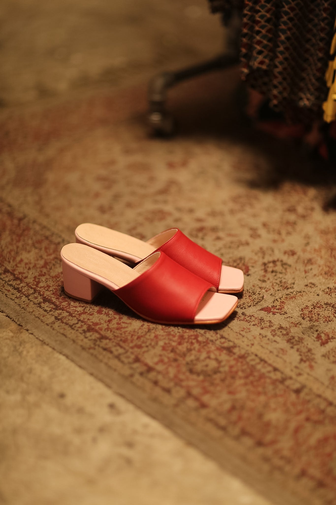 HEELED LEATHER MULES LORIN RED PINK - MOMO STUDIO BERLIN - Berlin Concept Store - sustainable & ethical fashion