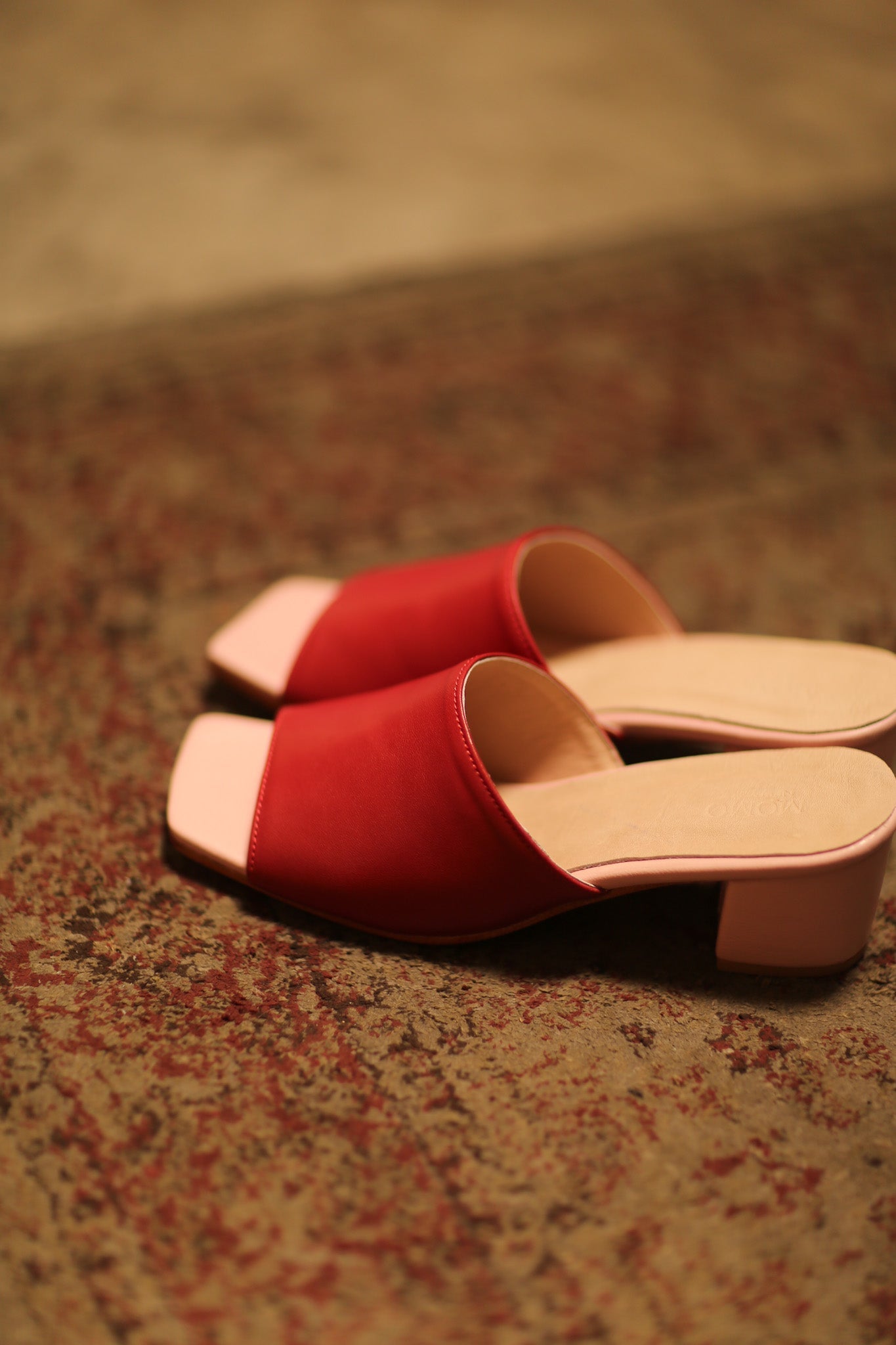 HEELED LEATHER MULES LORIN RED PINK - MOMO STUDIO BERLIN - Berlin Concept Store - sustainable & ethical fashion