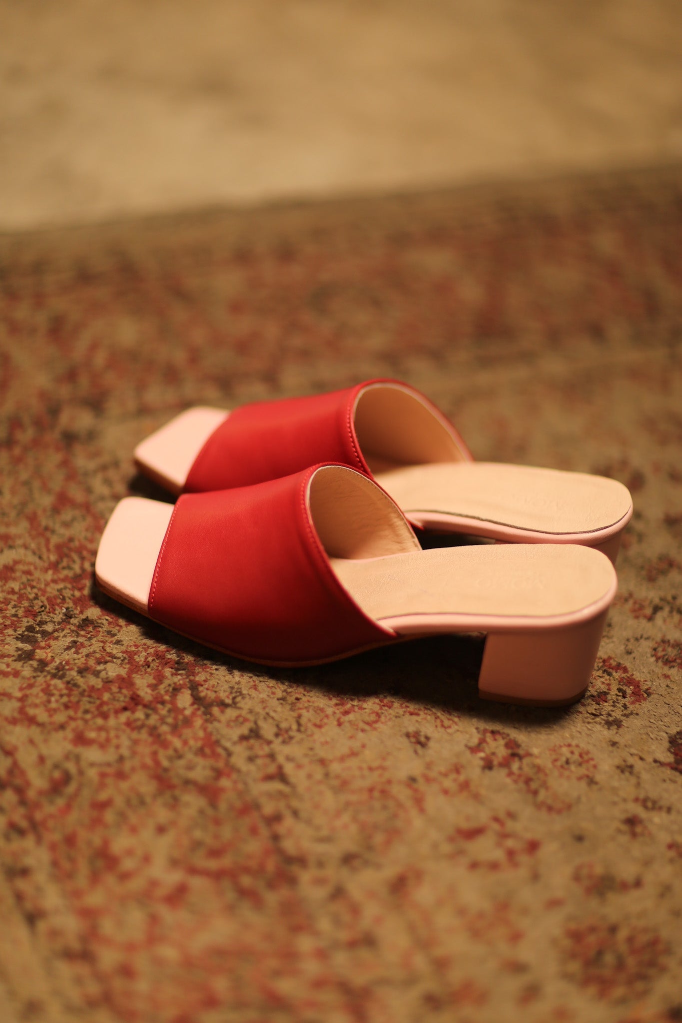 HEELED LEATHER MULES LORIN RED PINK - MOMO STUDIO BERLIN - Berlin Concept Store - sustainable & ethical fashion