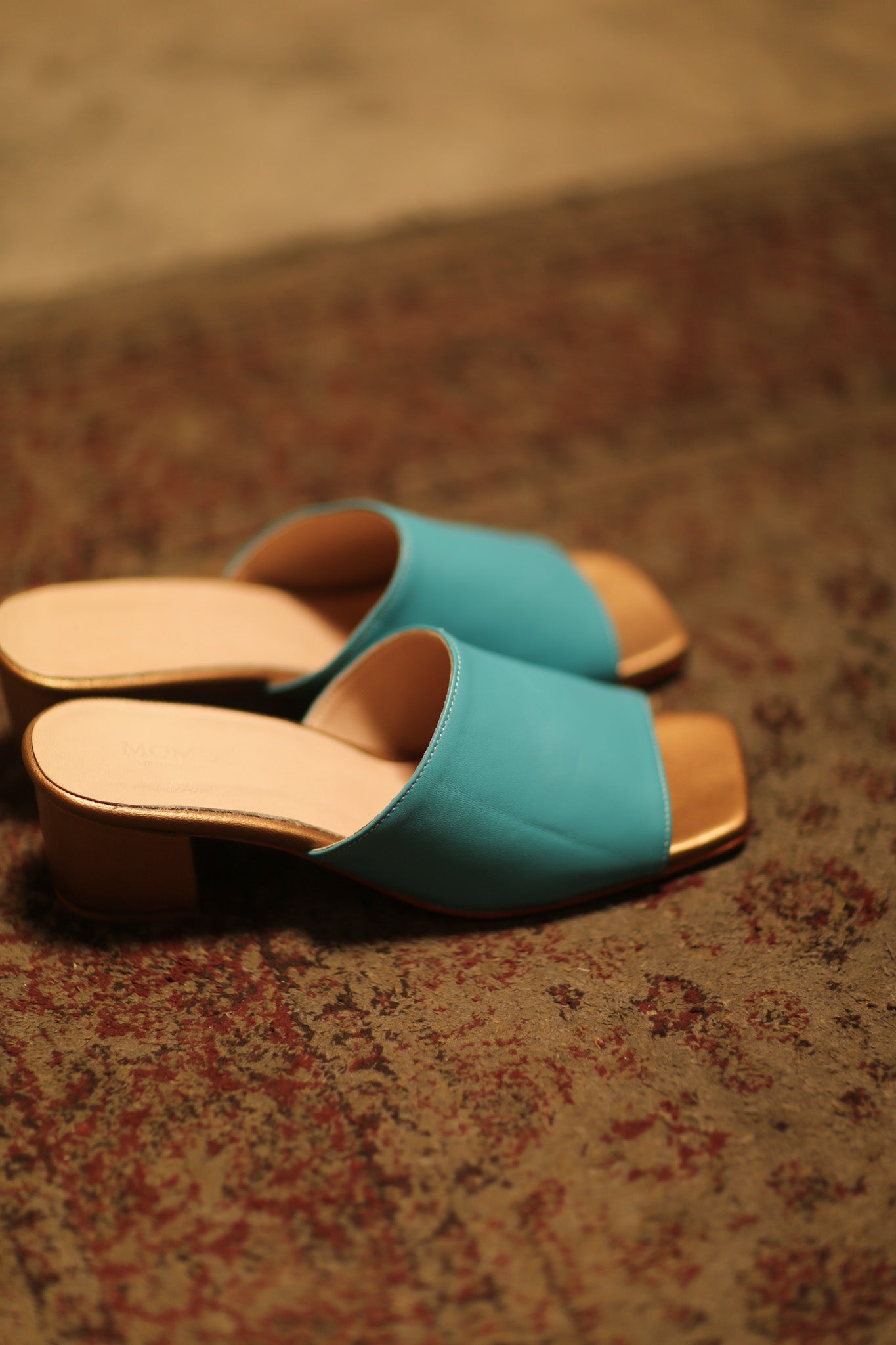 HEELED MULES LORIN AQUA GOLD - MOMO STUDIO BERLIN - Berlin Concept Store - sustainable & ethical fashion
