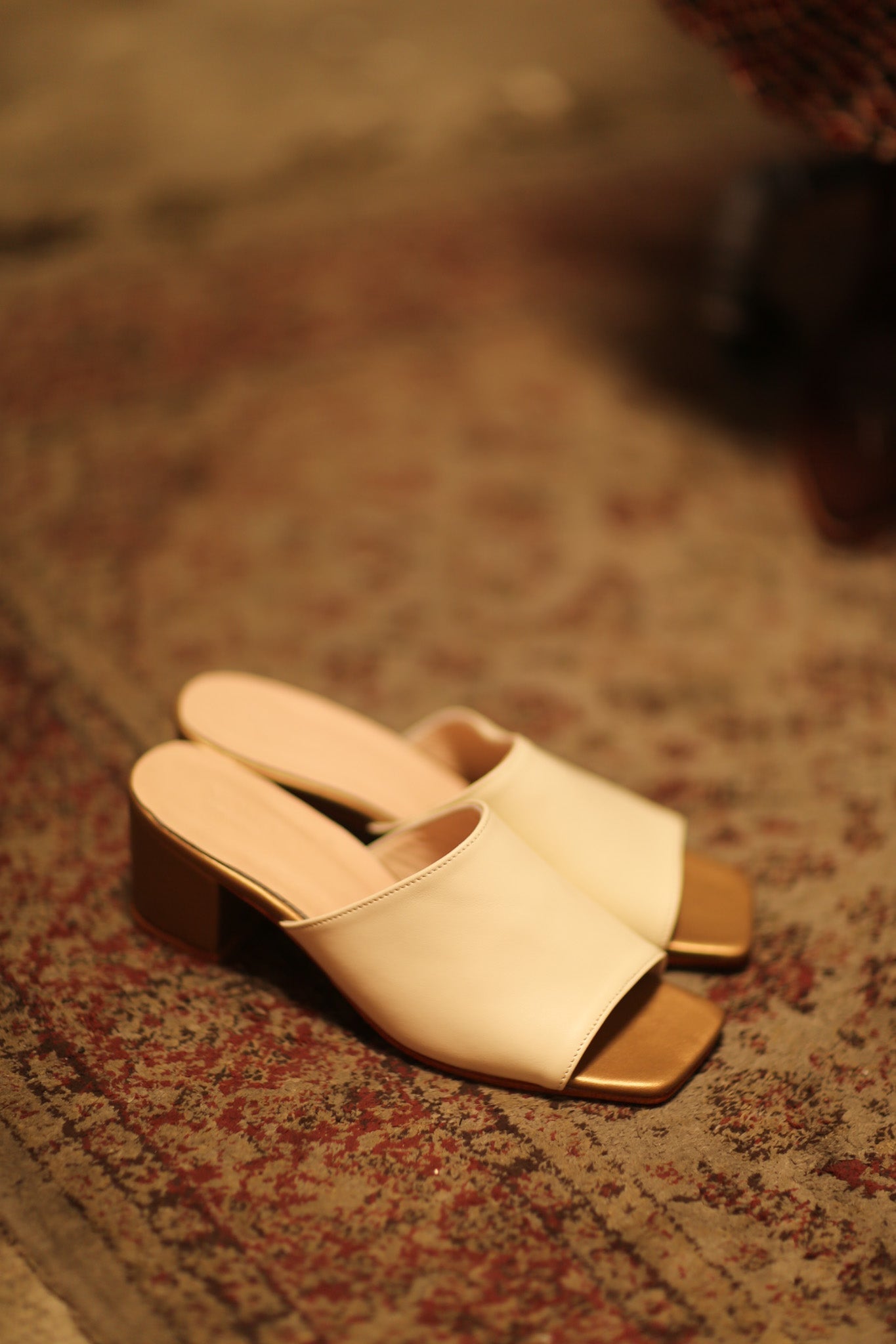 HEELED MULES LORIN CREAM GOLD - MOMO STUDIO BERLIN - Berlin Concept Store - sustainable & ethical fashion