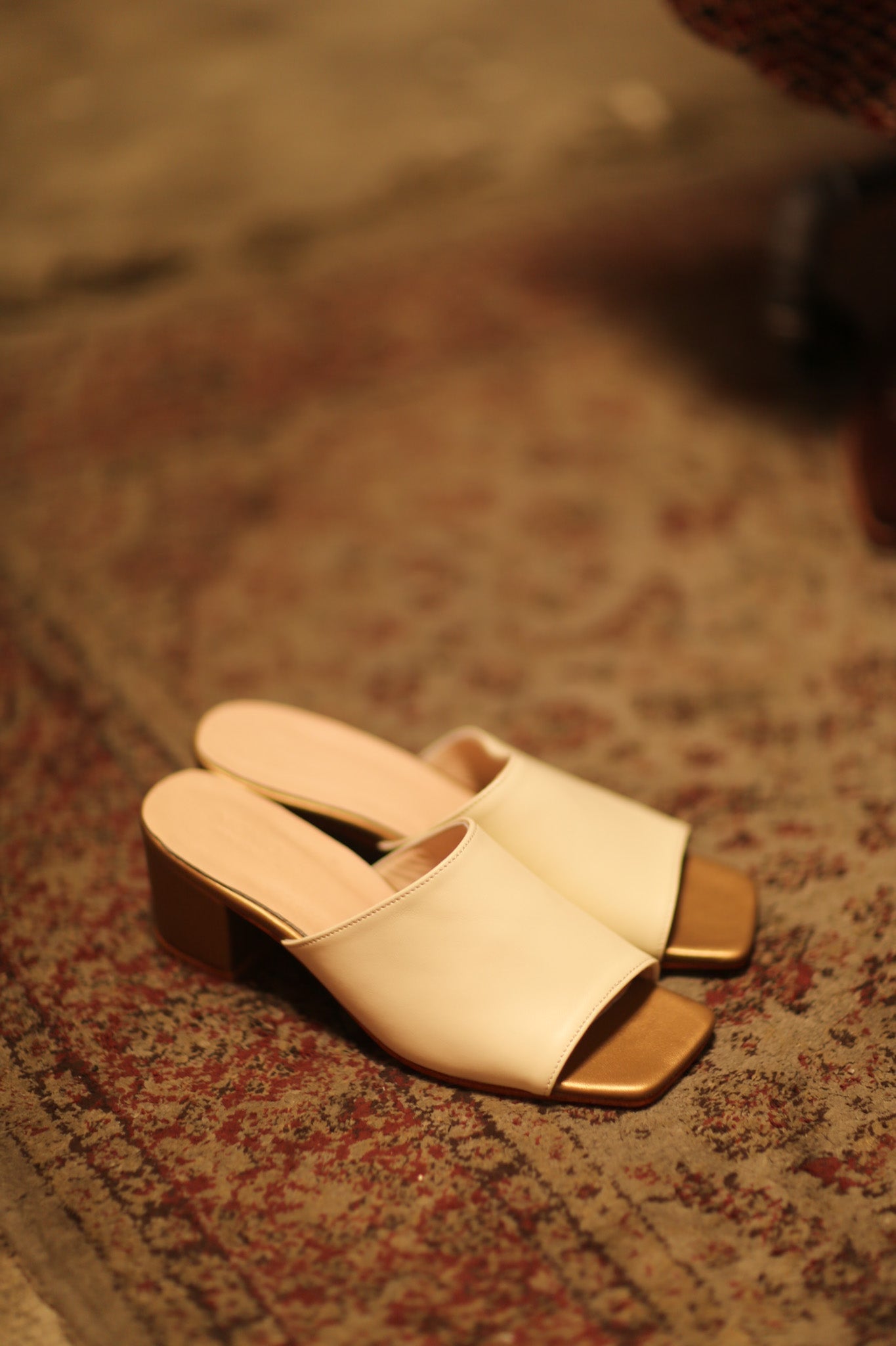 HEELED MULES LORIN CREAM GOLD - MOMO STUDIO BERLIN - Berlin Concept Store - sustainable & ethical fashion