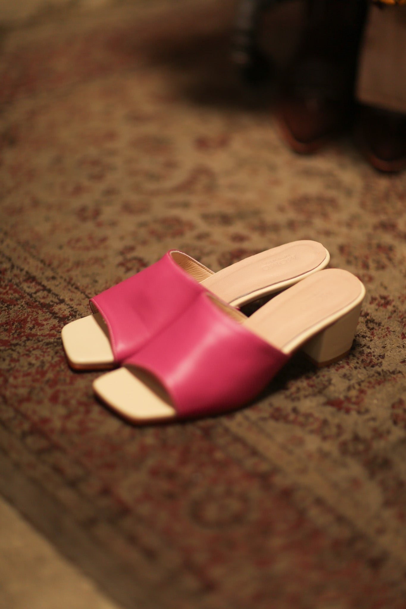 HEELED MULES LORIN FUSHIA CREAM - MOMO STUDIO BERLIN - Berlin Concept Store - sustainable & ethical fashion