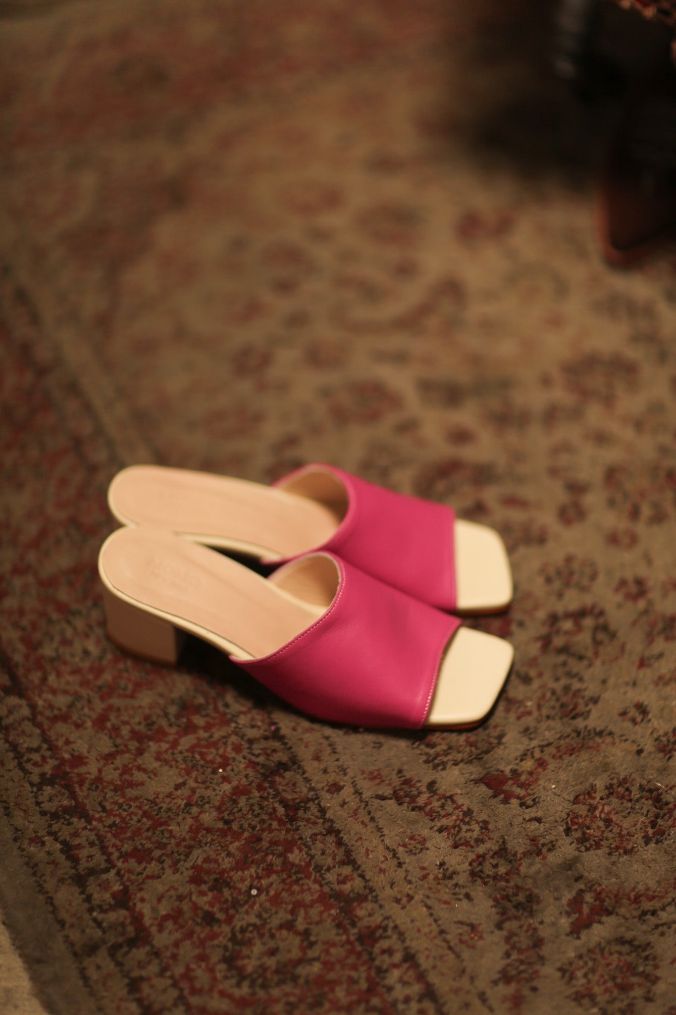 HEELED MULES LORIN FUSHIA CREAM - MOMO STUDIO BERLIN - Berlin Concept Store - sustainable & ethical fashion