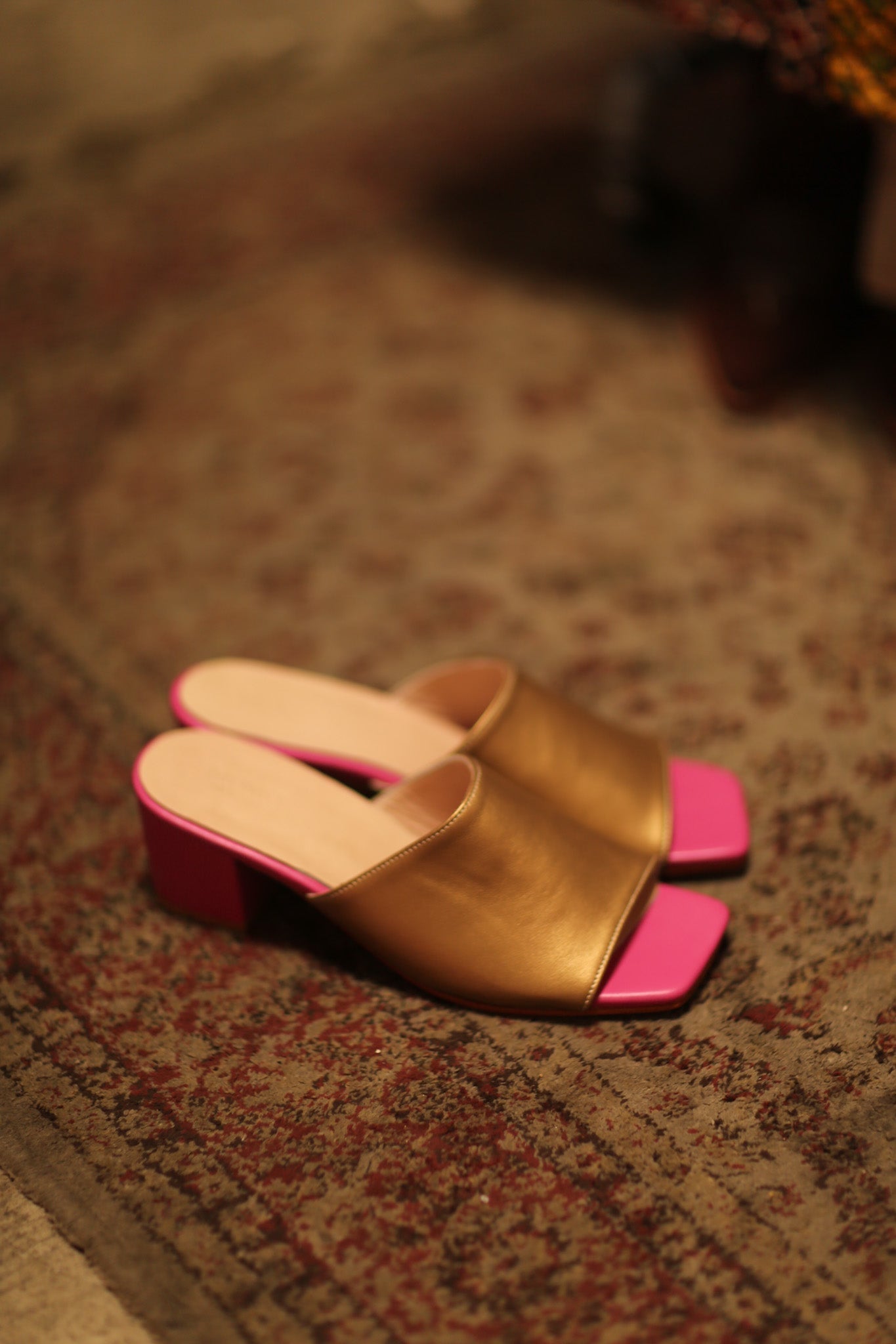 HEELED MULES LORIN GOLD PINK - MOMO STUDIO BERLIN - Berlin Concept Store - sustainable & ethical fashion