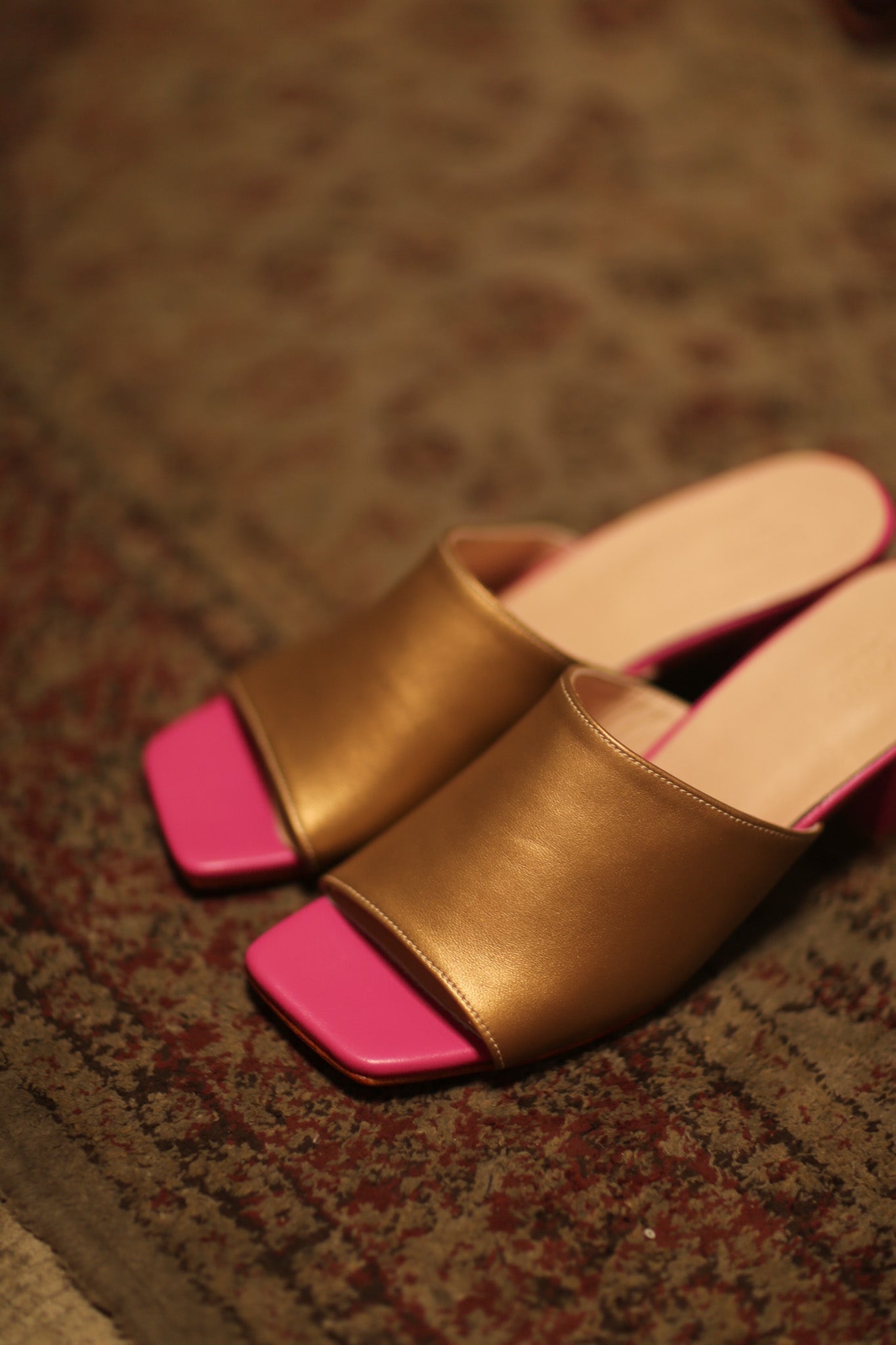 HEELED MULES LORIN GOLD PINK - MOMO STUDIO BERLIN - Berlin Concept Store - sustainable & ethical fashion