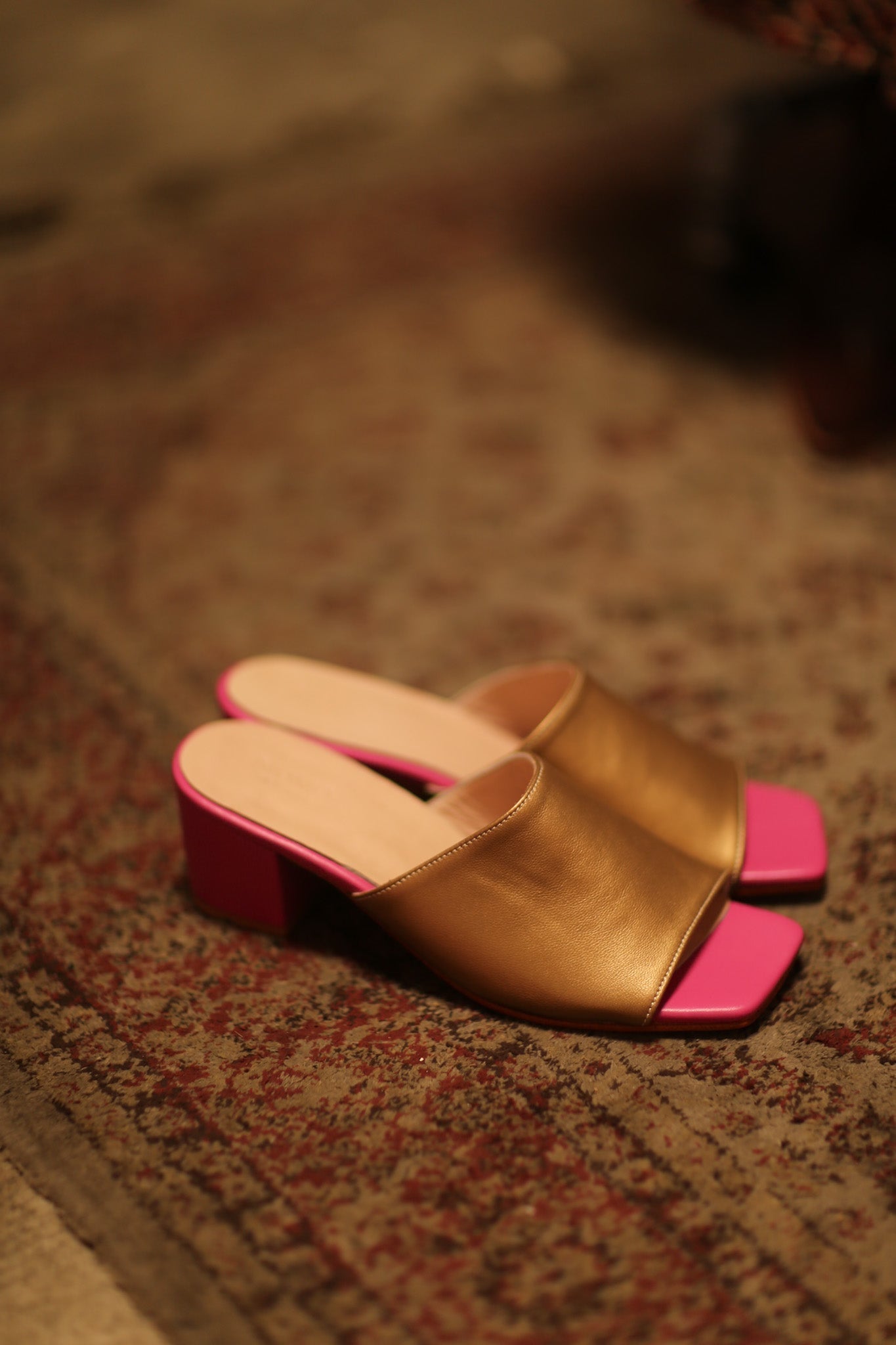 HEELED MULES LORIN GOLD PINK - MOMO STUDIO BERLIN - Berlin Concept Store - sustainable & ethical fashion