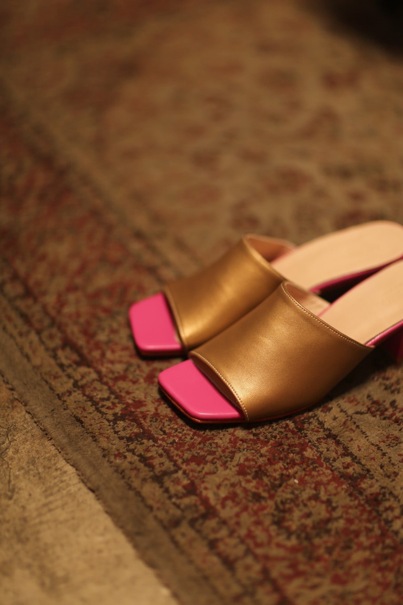 HEELED MULES LORIN GOLD PINK - MOMO STUDIO BERLIN - Berlin Concept Store - sustainable & ethical fashion
