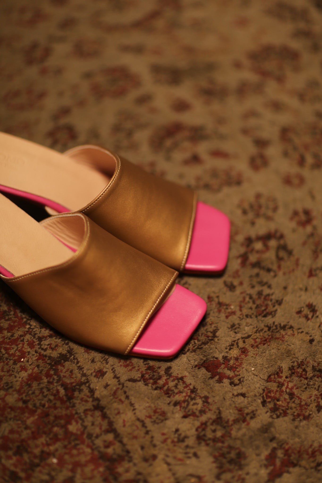 HEELED MULES LORIN GOLD PINK - MOMO STUDIO BERLIN - Berlin Concept Store - sustainable & ethical fashion