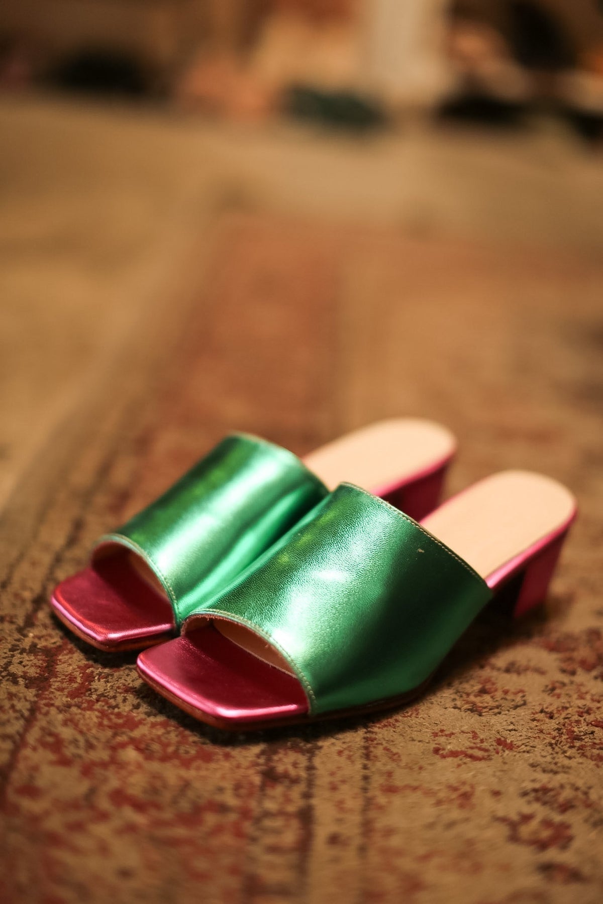 HEELED MULES LORIN GREEN PINK - MOMO STUDIO BERLIN - Berlin Concept Store - sustainable & ethical fashion