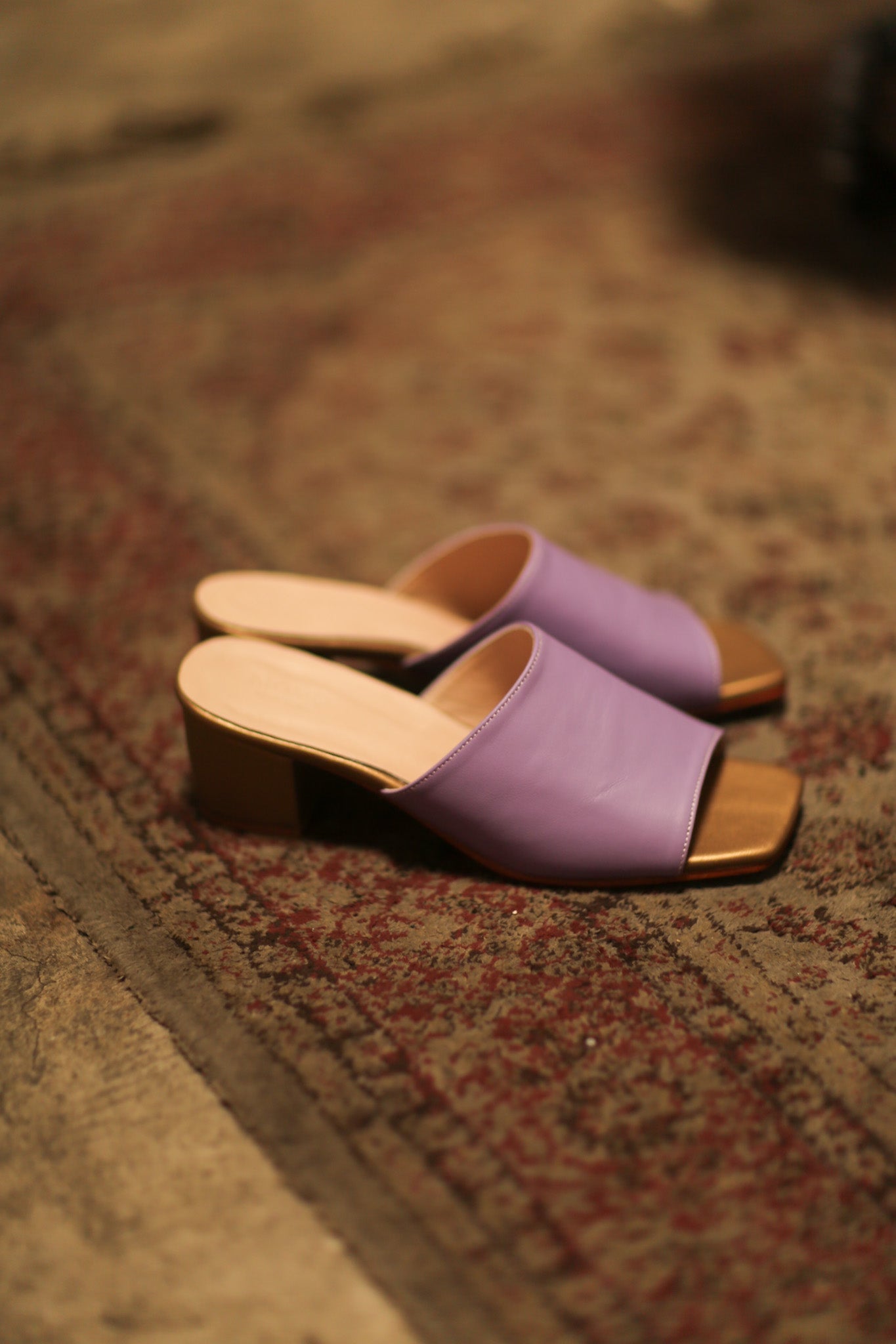 HEELED MULES LORINS LAVENDER GOLD - MOMO STUDIO BERLIN - Berlin Concept Store - sustainable & ethical fashion