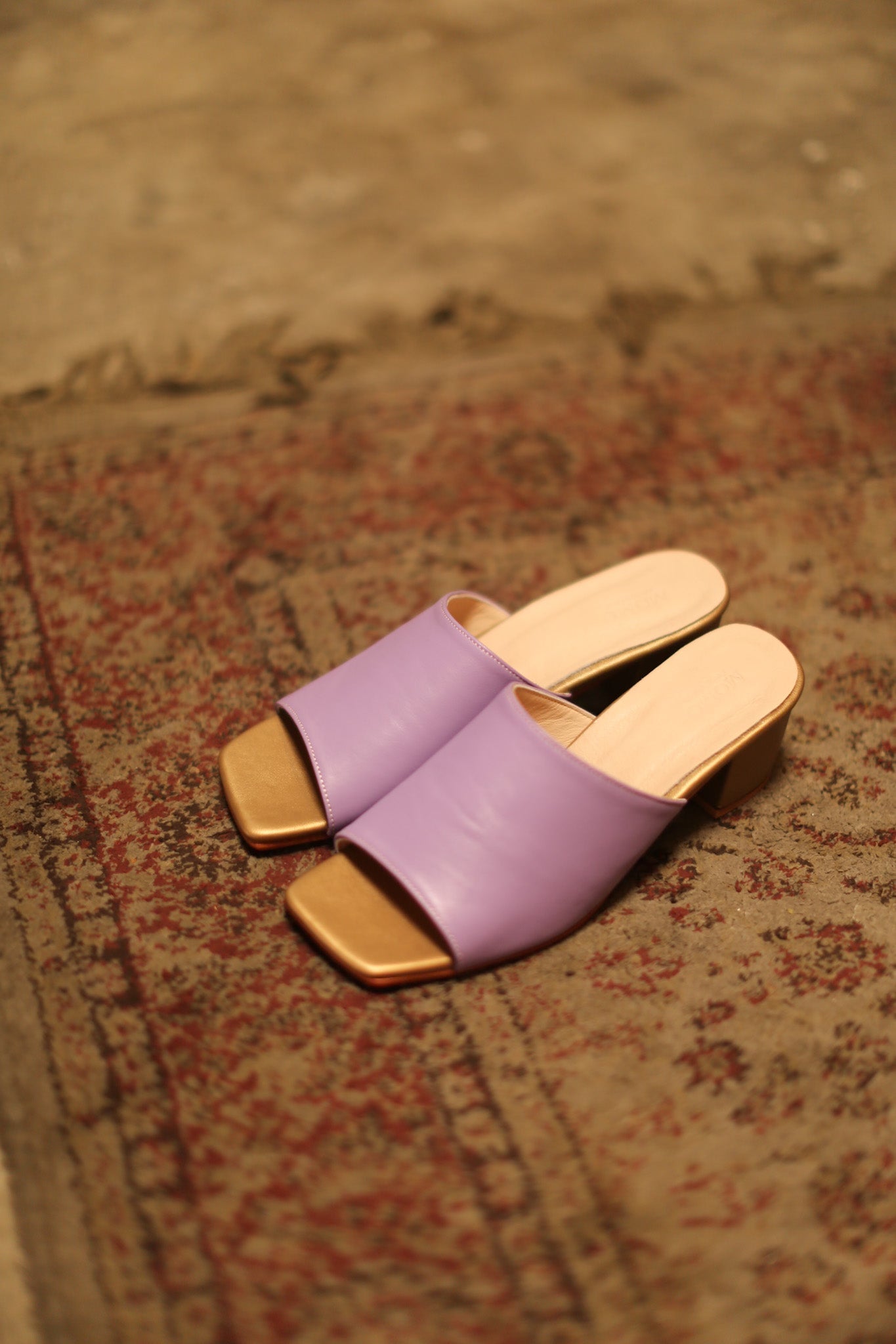 HEELED MULES LORINS LAVENDER GOLD - MOMO STUDIO BERLIN - Berlin Concept Store - sustainable & ethical fashion