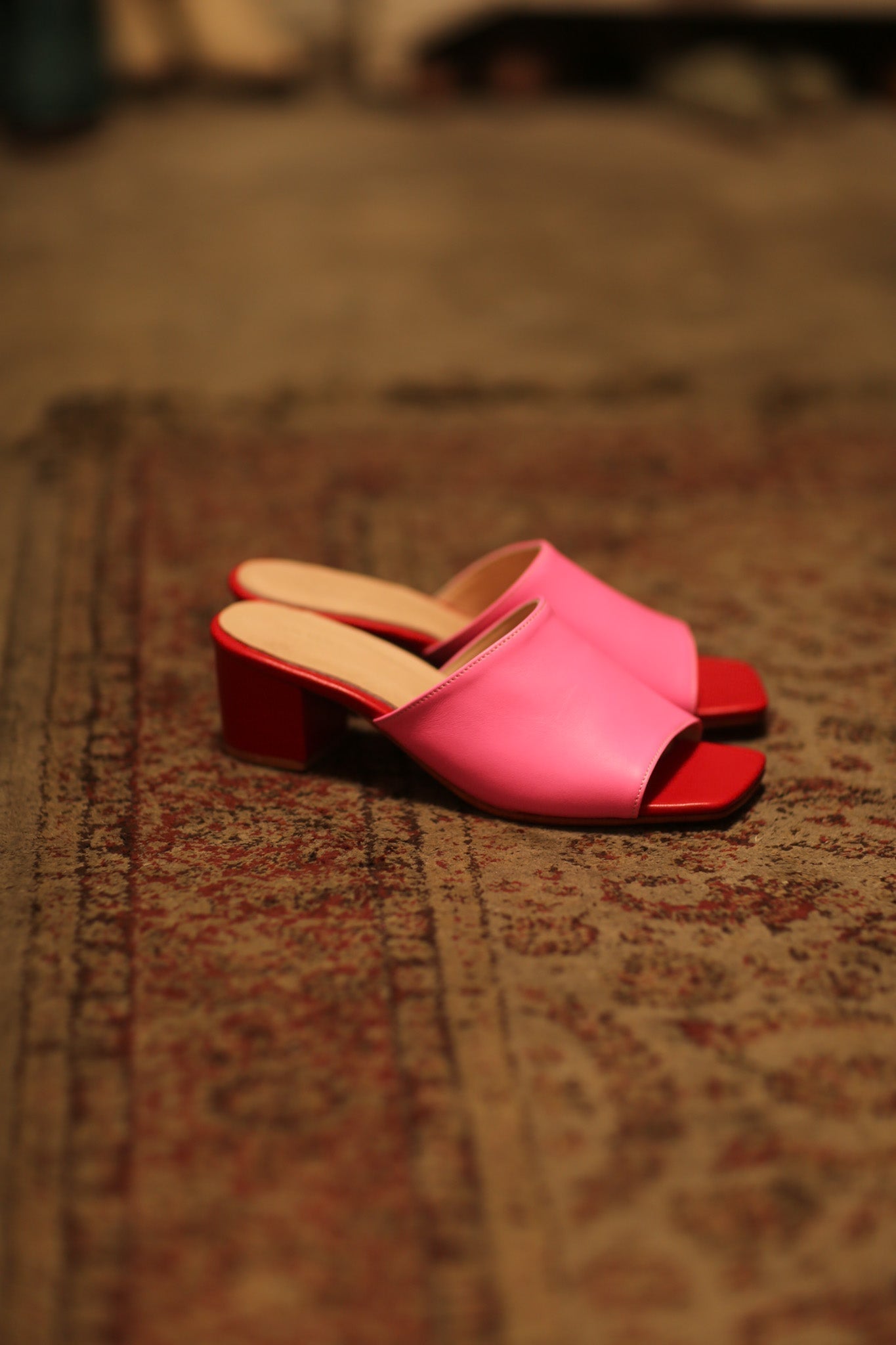 HEELED MULUES LORIN PINK RED - MOMO STUDIO BERLIN - Berlin Concept Store - sustainable & ethical fashion