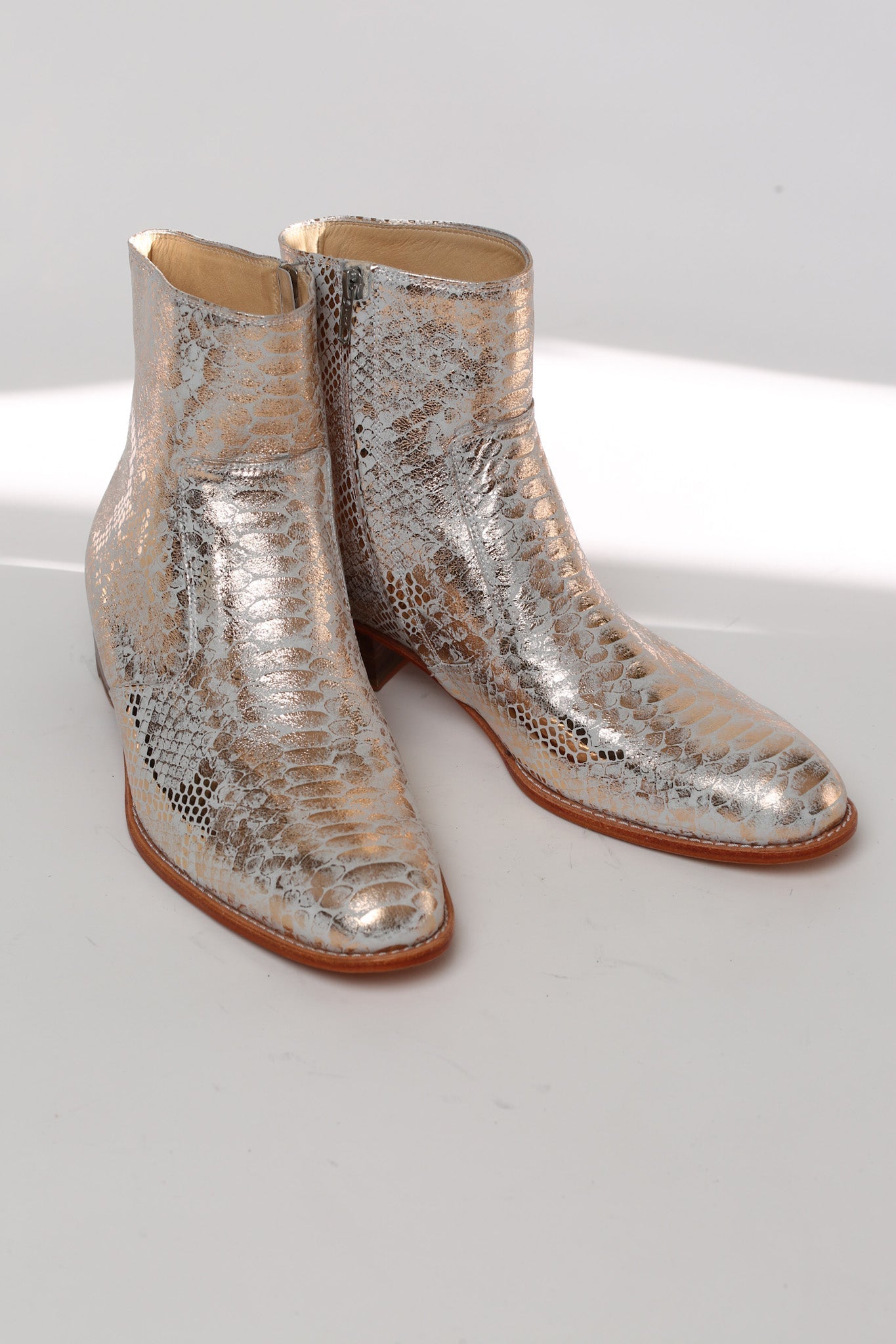 IAN SNAKE PRINT SILVER BOOTS - MOMO STUDIO BERLIN - Berlin Concept Store - sustainable & ethical fashion